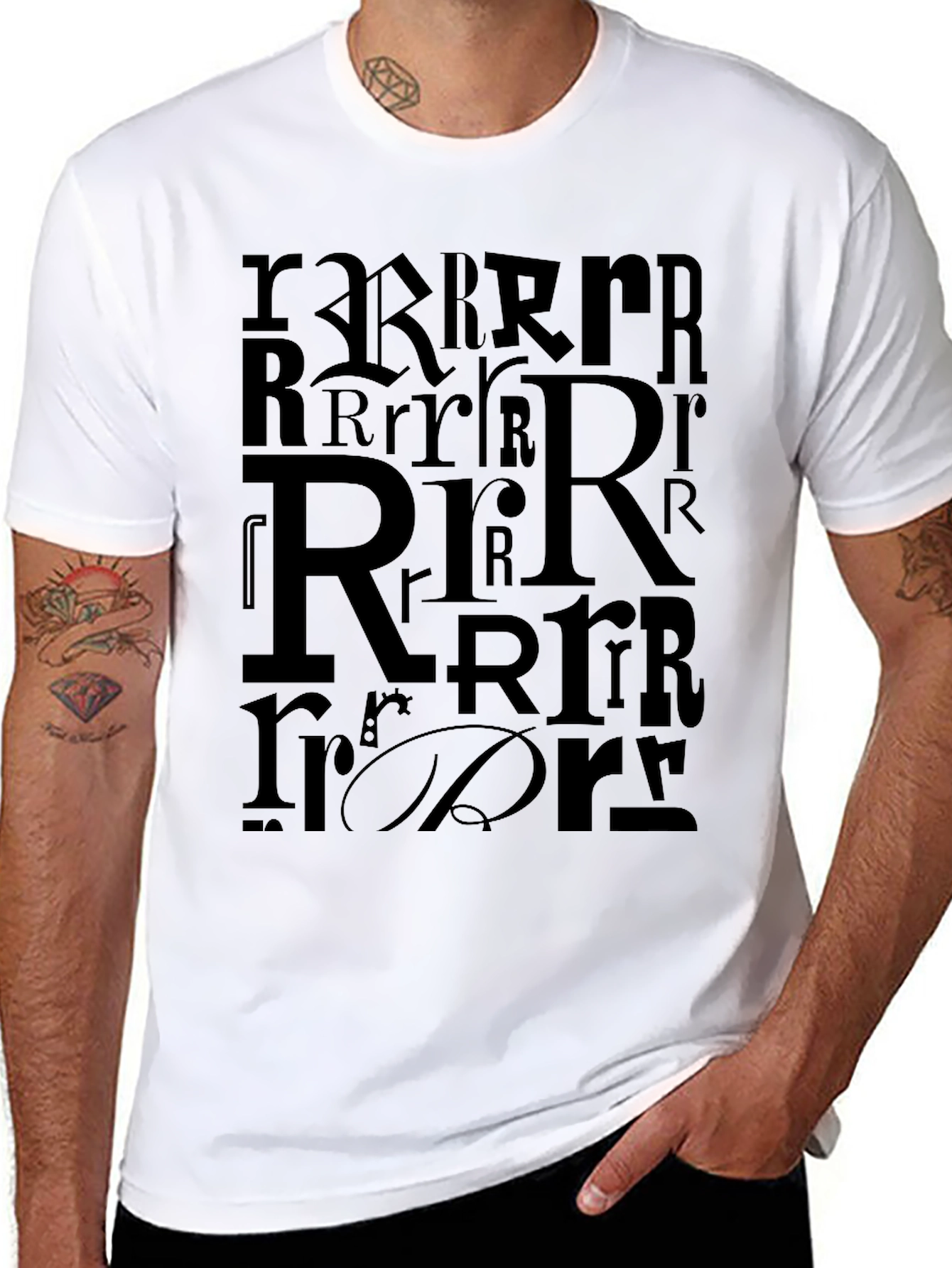 Letter R Graphic Print T-Shirt