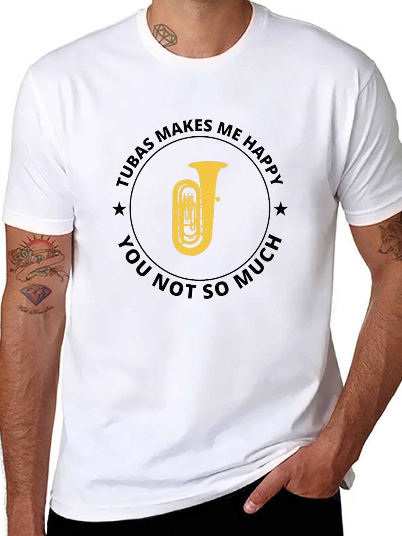 Tuba Makes Me Happy Graphic T-Shirt