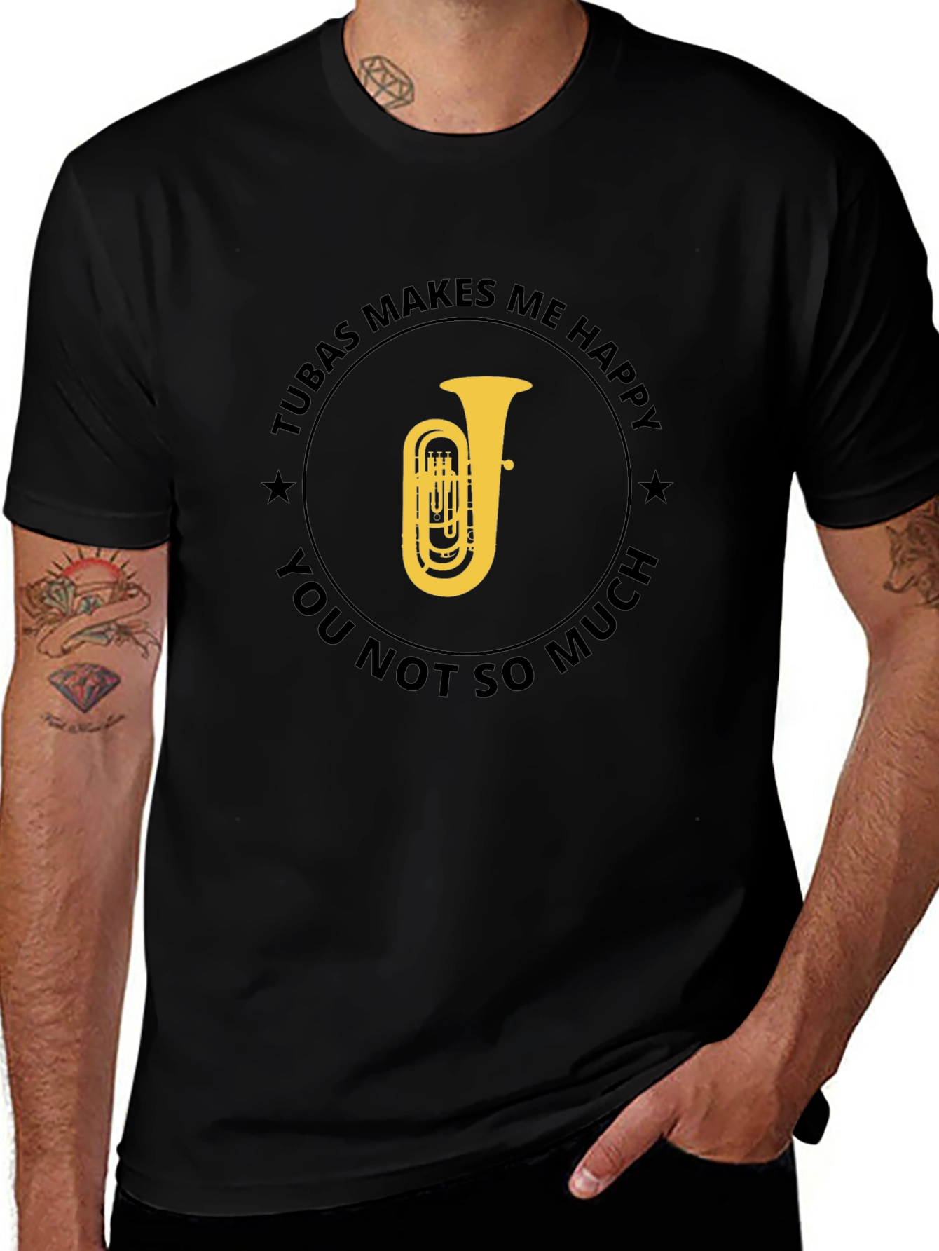 Tuba Makes Me Happy Graphic T-Shirt