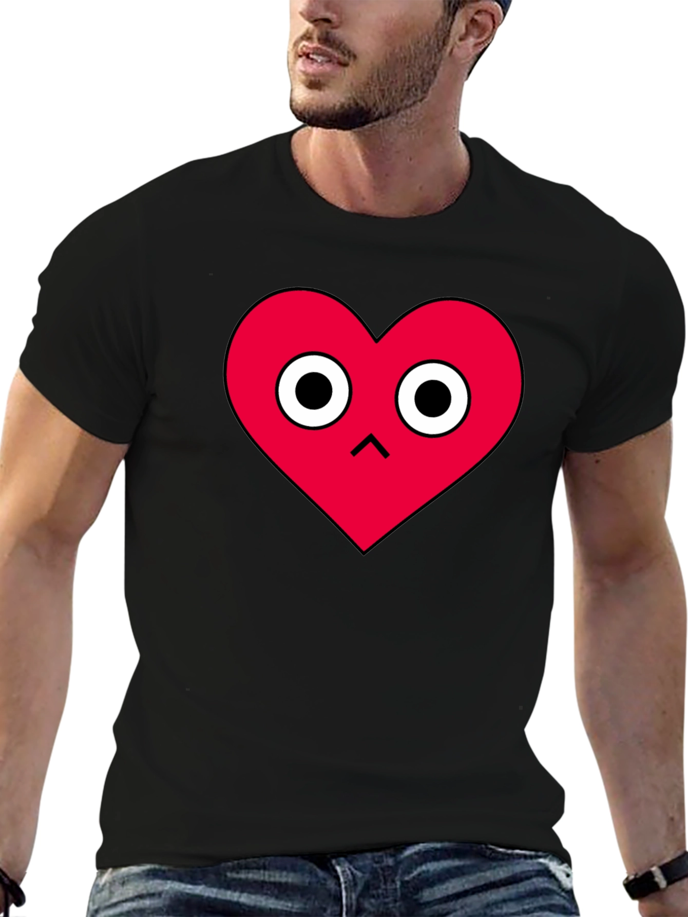 Playful Heart Graphic Tee - Soft Cotton