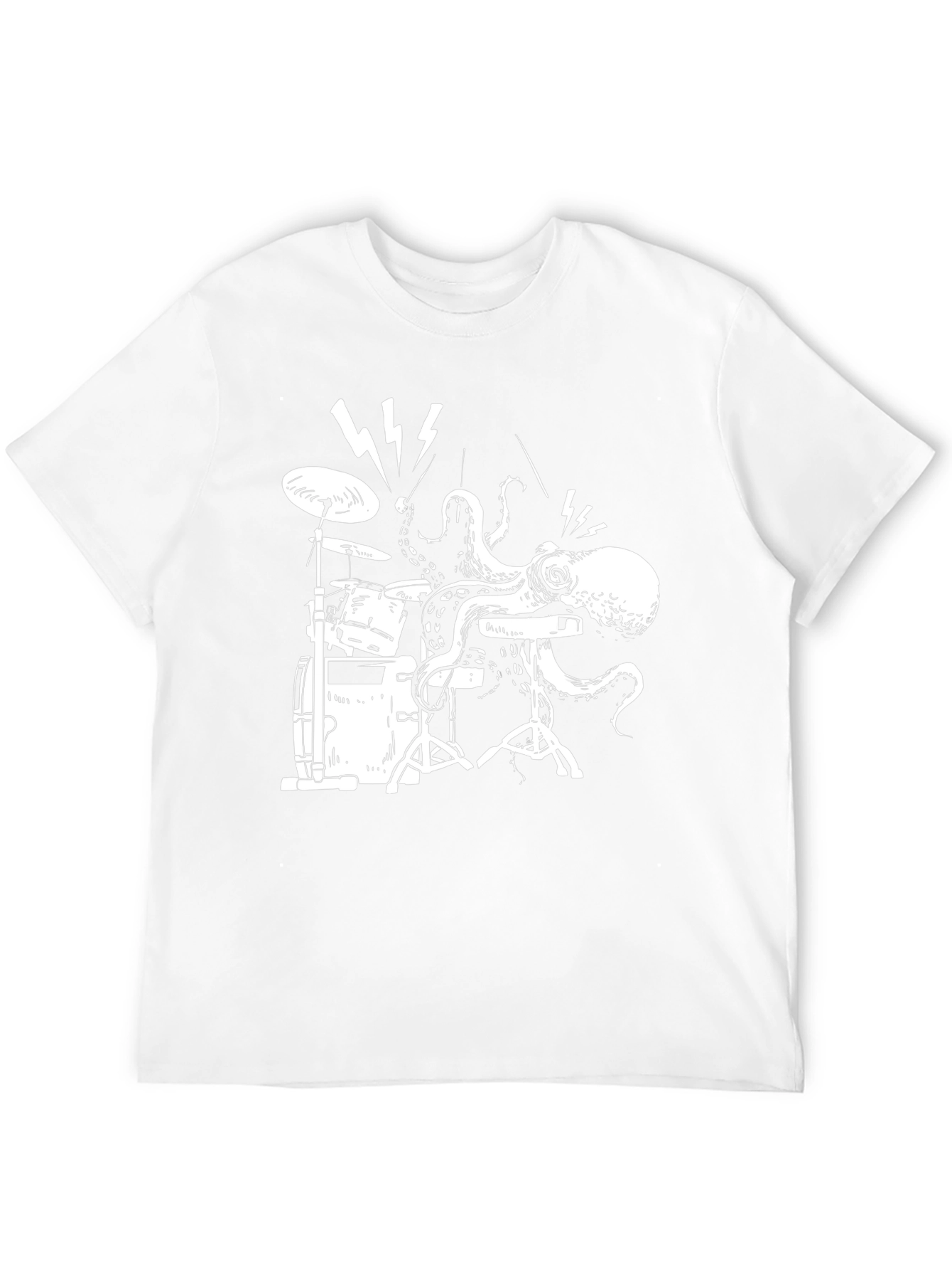 Octopus Drummer T-Shirt - Black Cotton Tee