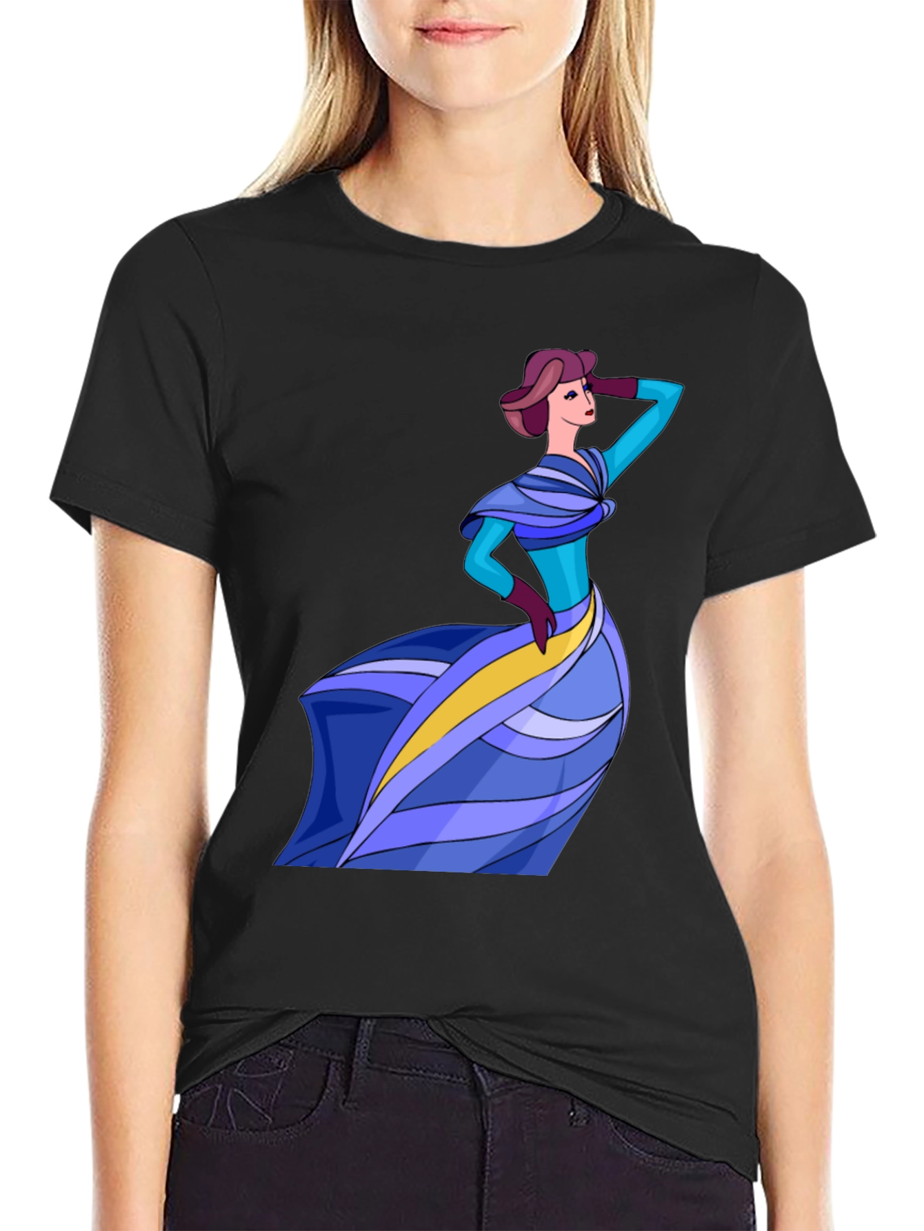 Stylish Lady Graphic Tee - Fashion Forward Design