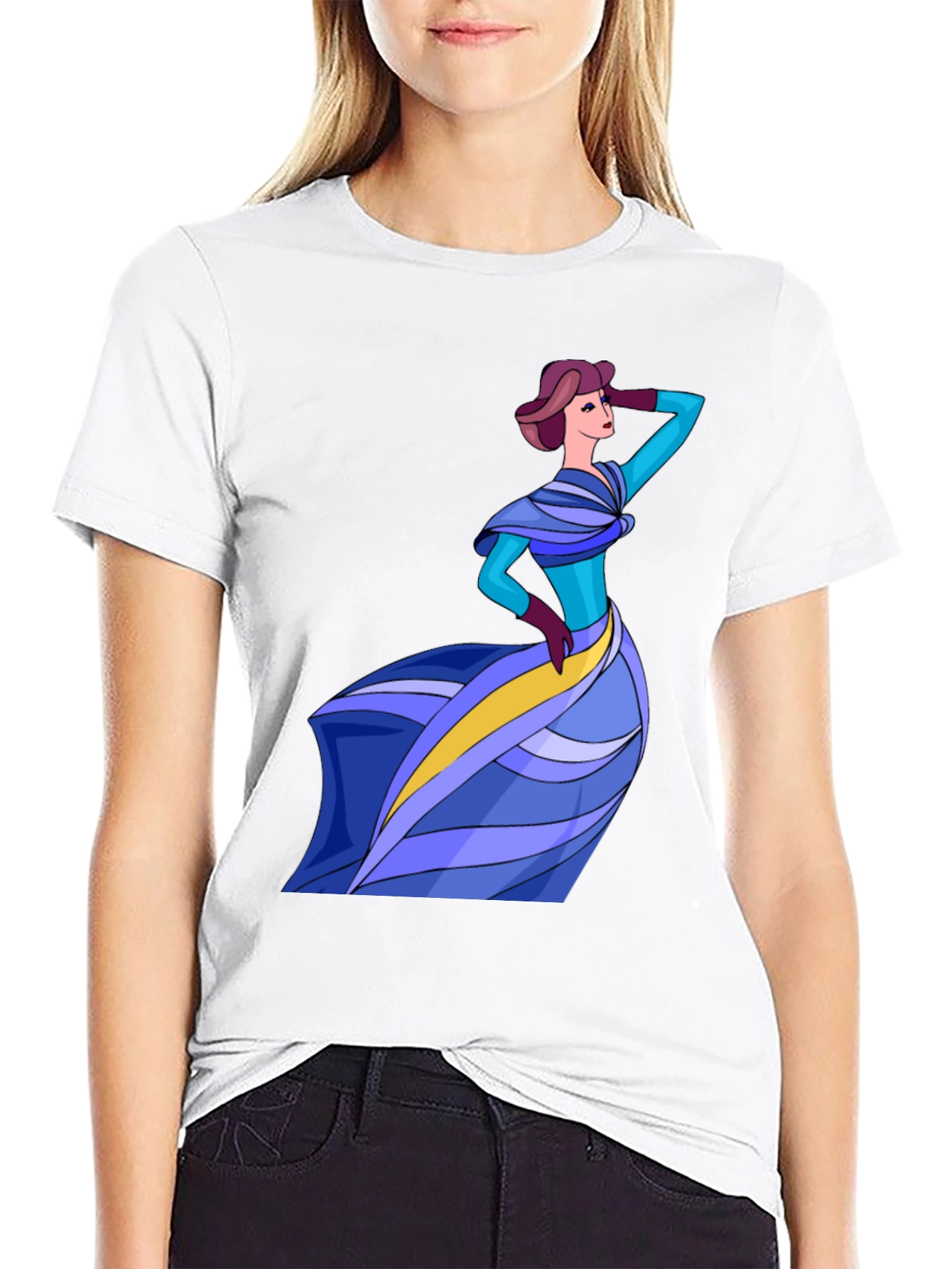 Stylish Lady Graphic Tee - Fashion Forward Design