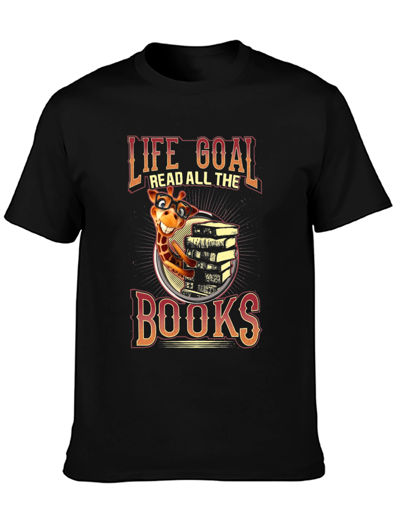 Life Goal Read All The Books Giraffe T-Shirt