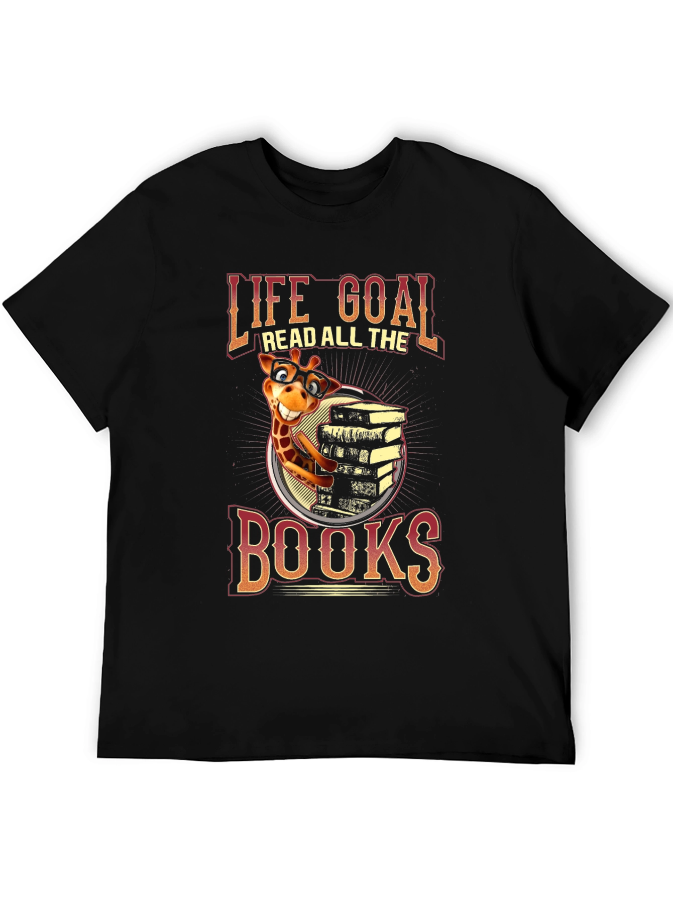Life Goal Read All The Books Giraffe T-Shirt