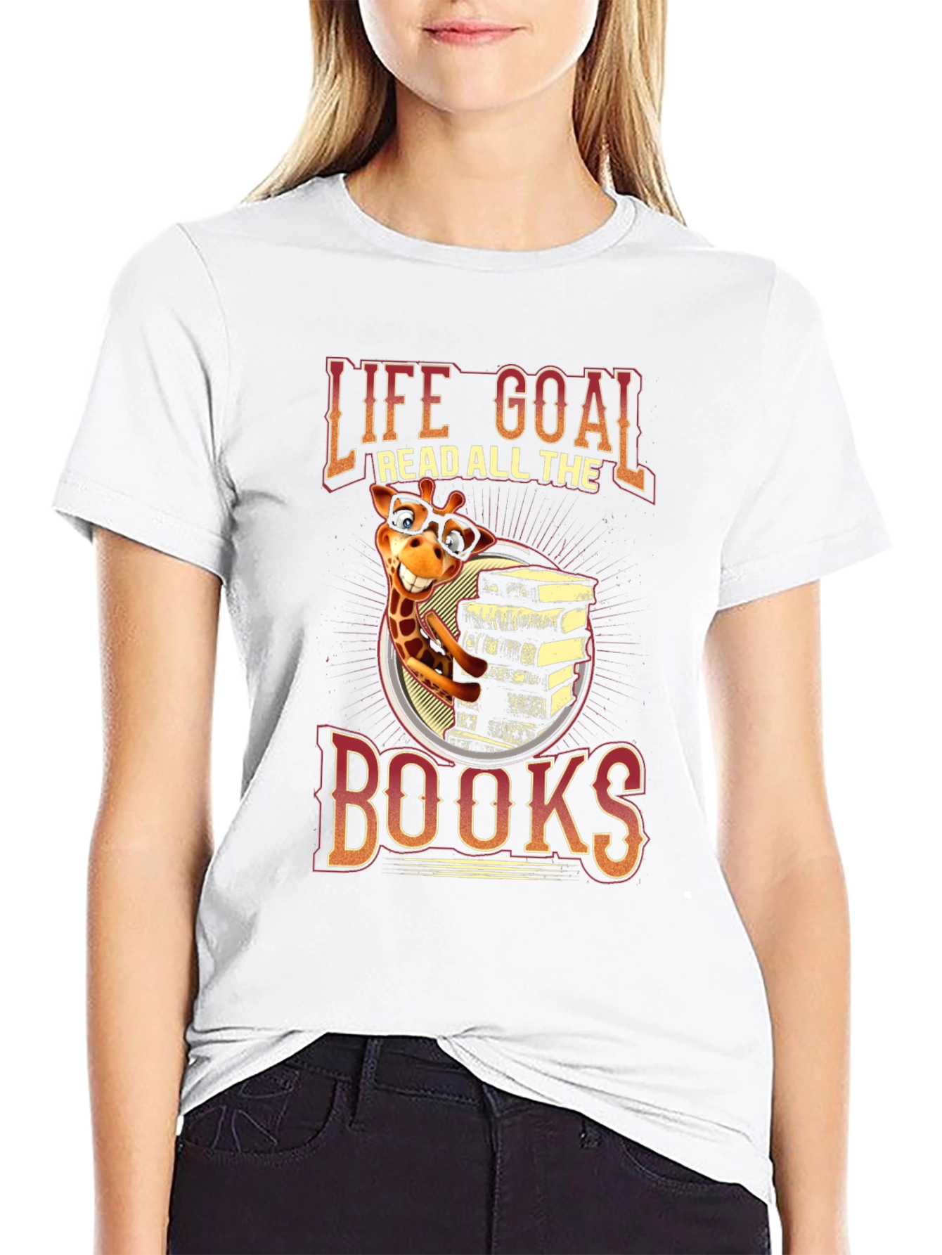 Life Goal Read All The Books Giraffe T-Shirt