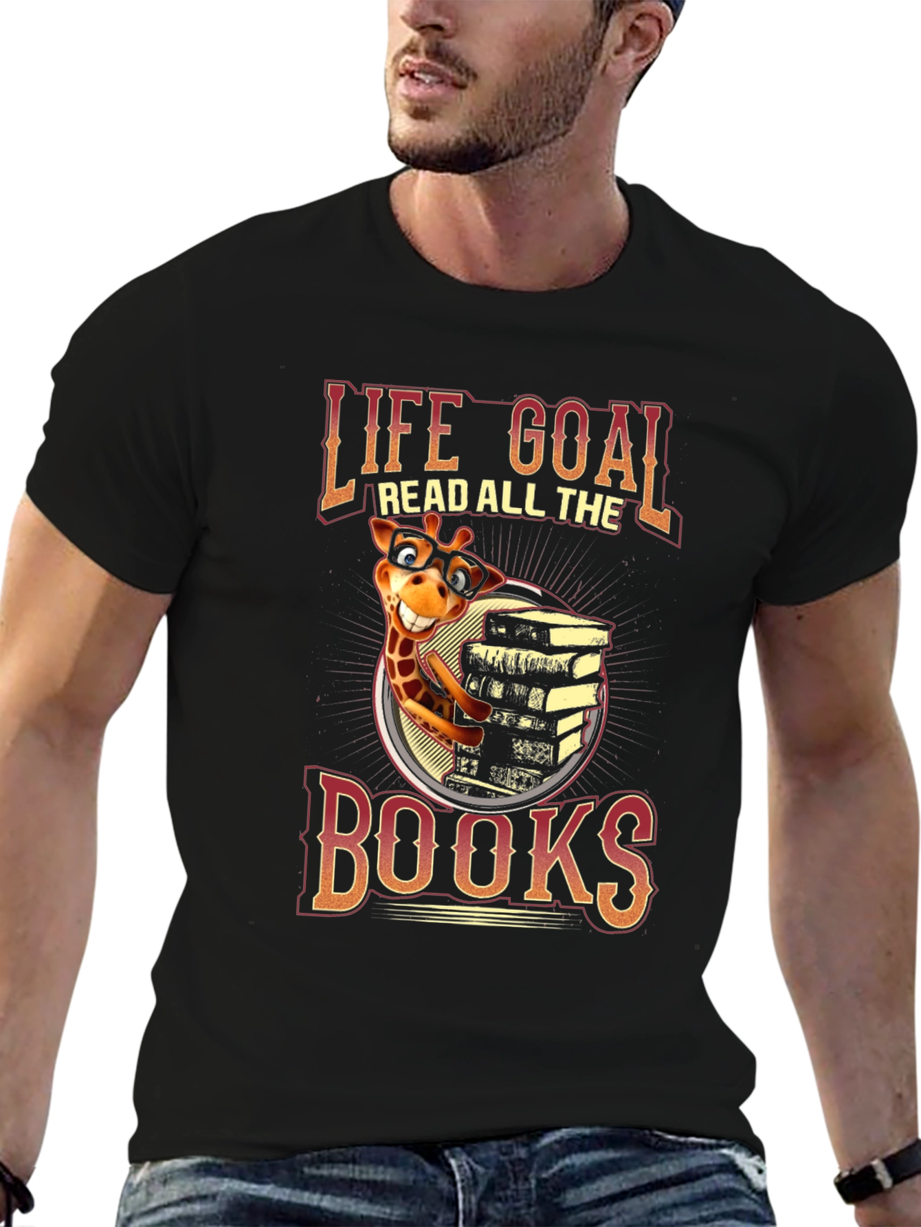 Life Goal Read All The Books Giraffe T-Shirt