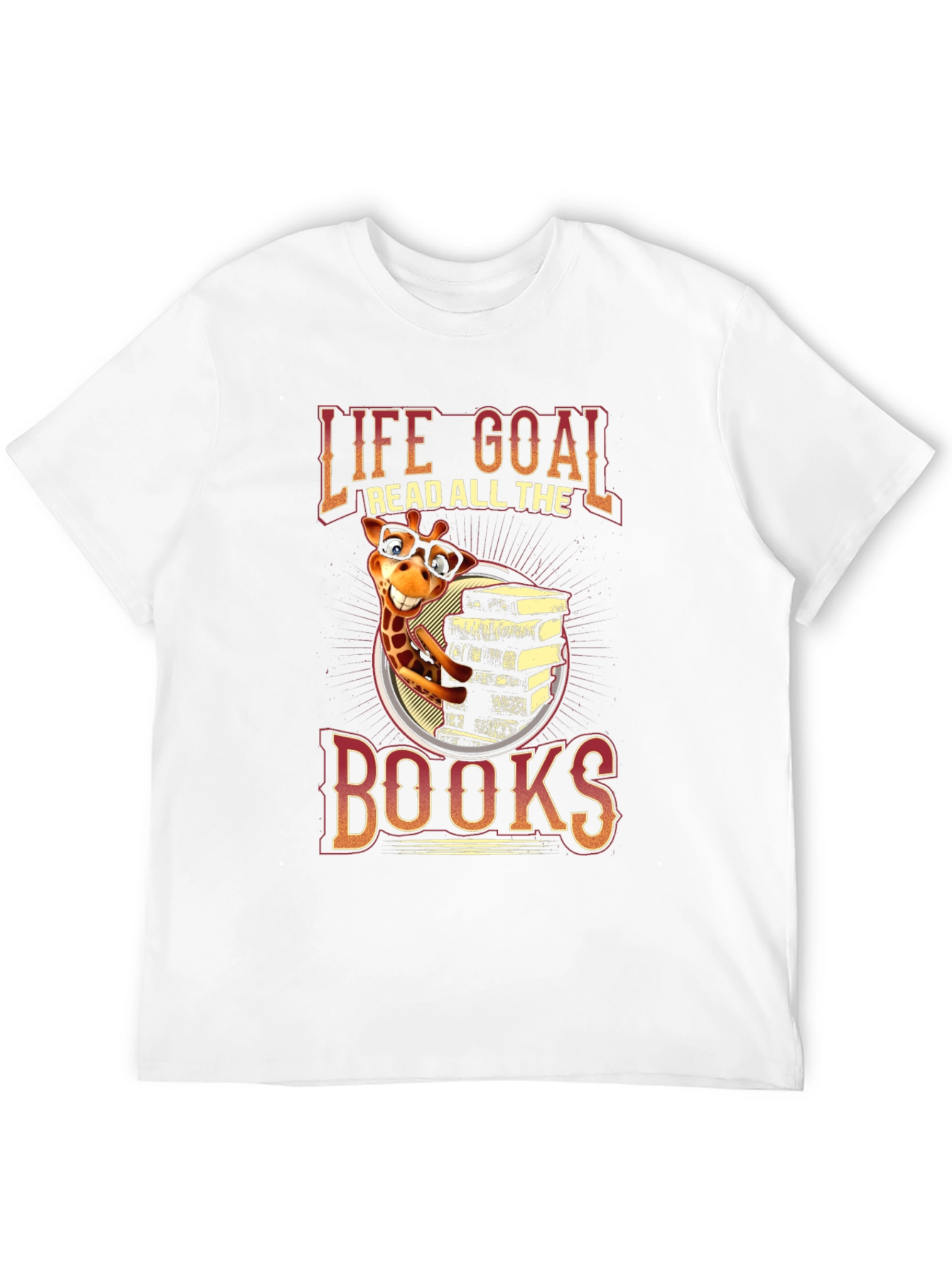 Life Goal Read All The Books Giraffe T-Shirt