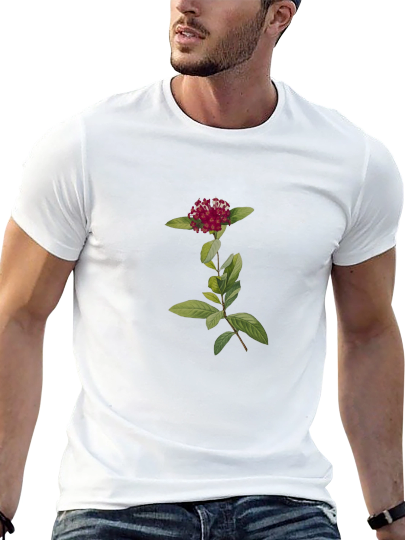 Botanical Black Tee - Flower Graphic