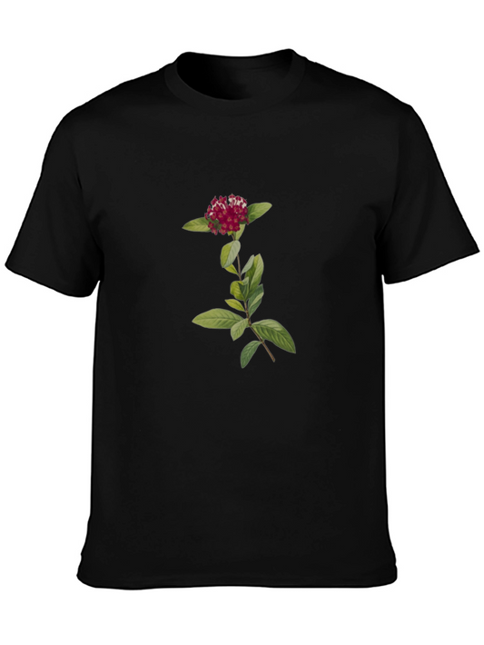 Botanical Black Tee - Flower Graphic