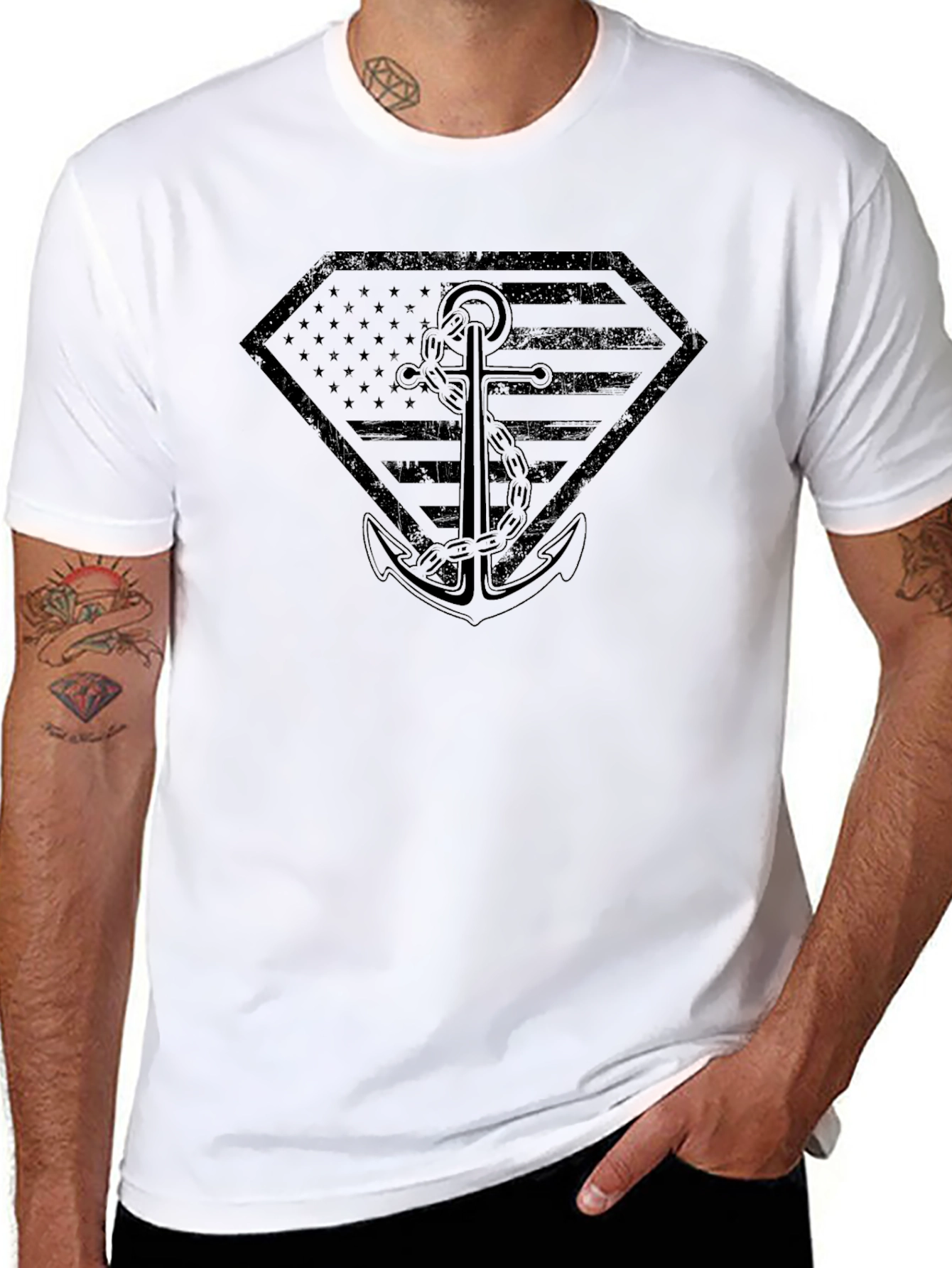 Patriotic Anchor Graphic T-Shirt