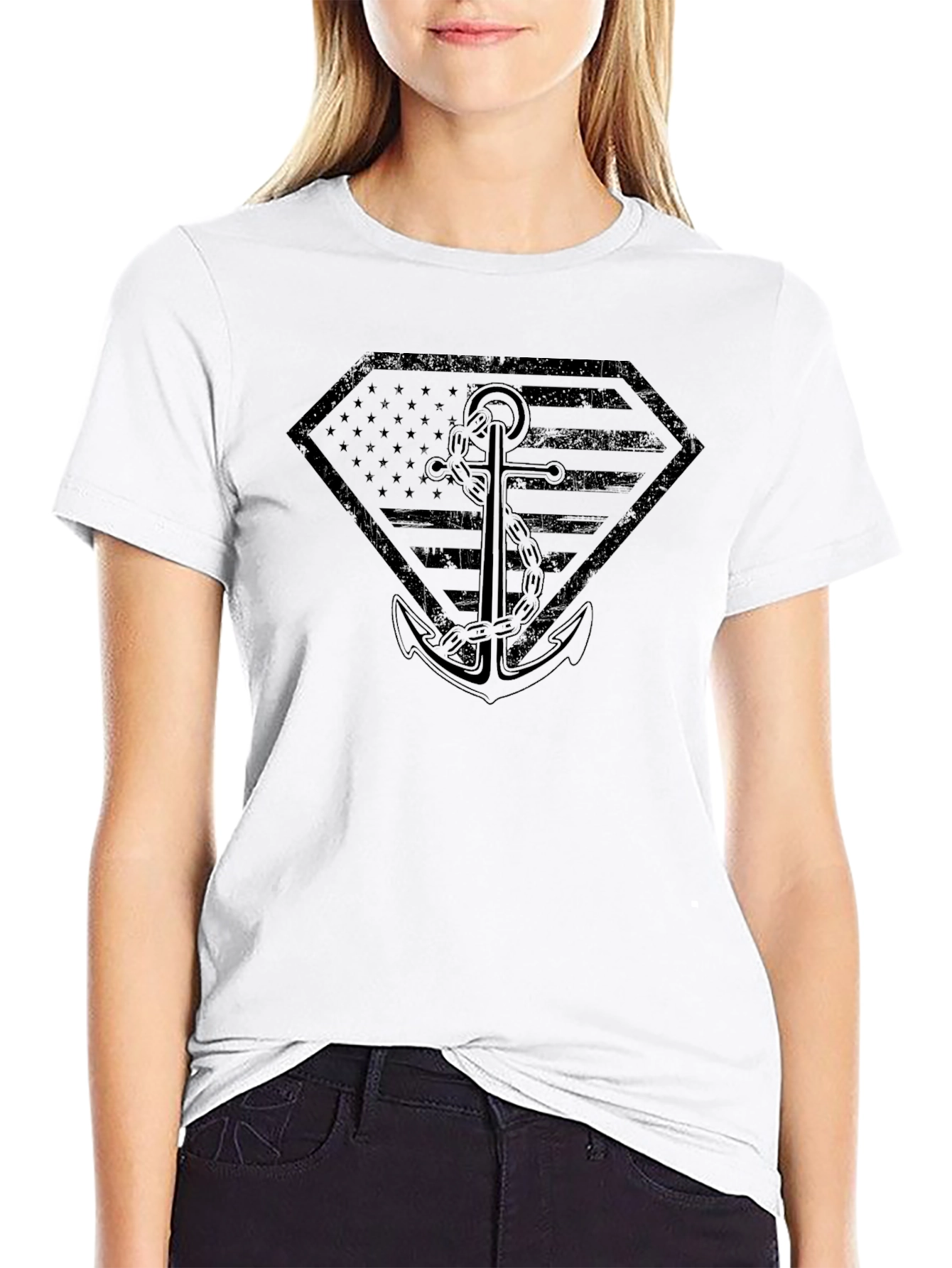 Patriotic Anchor Graphic T-Shirt