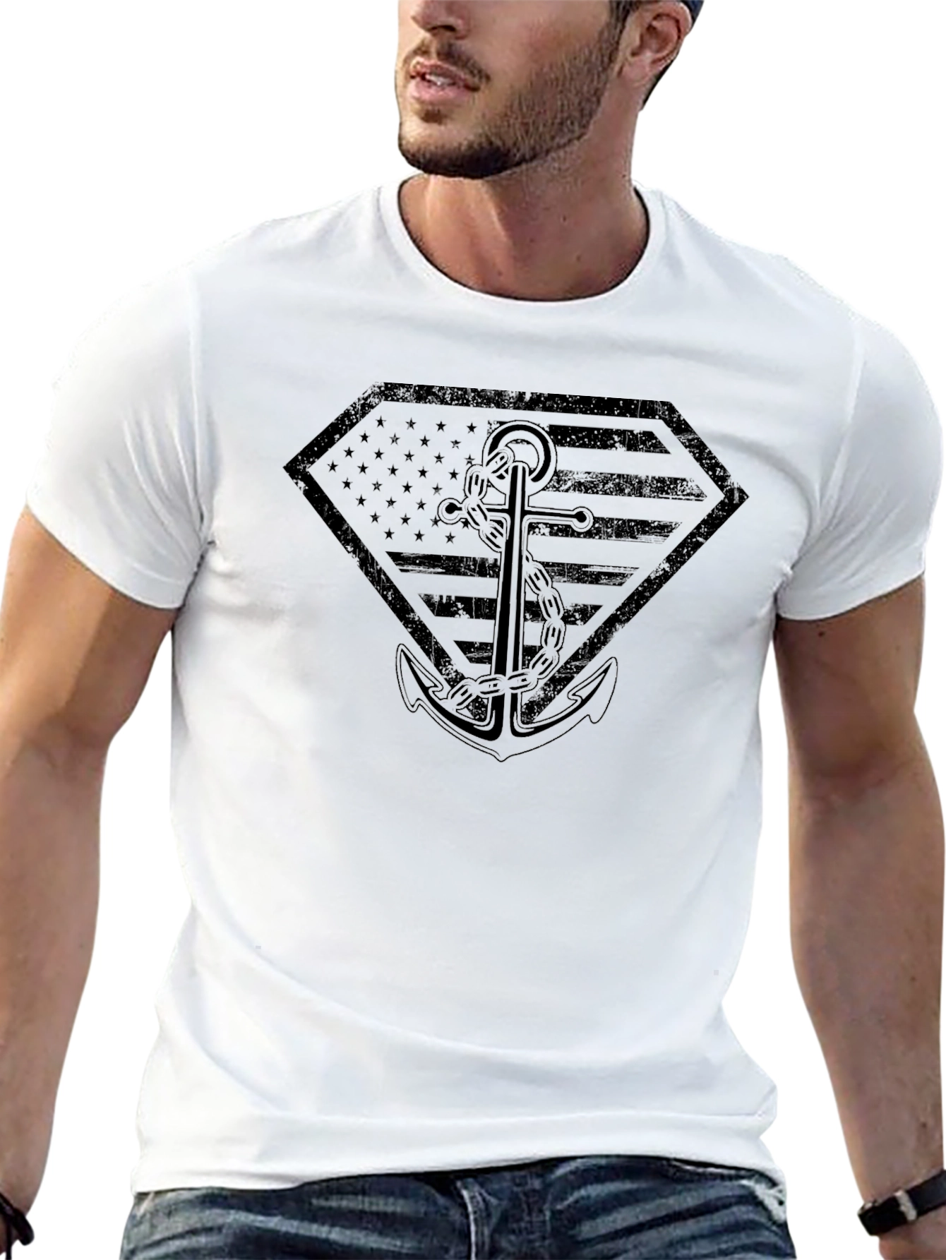 Patriotic Anchor Graphic T-Shirt