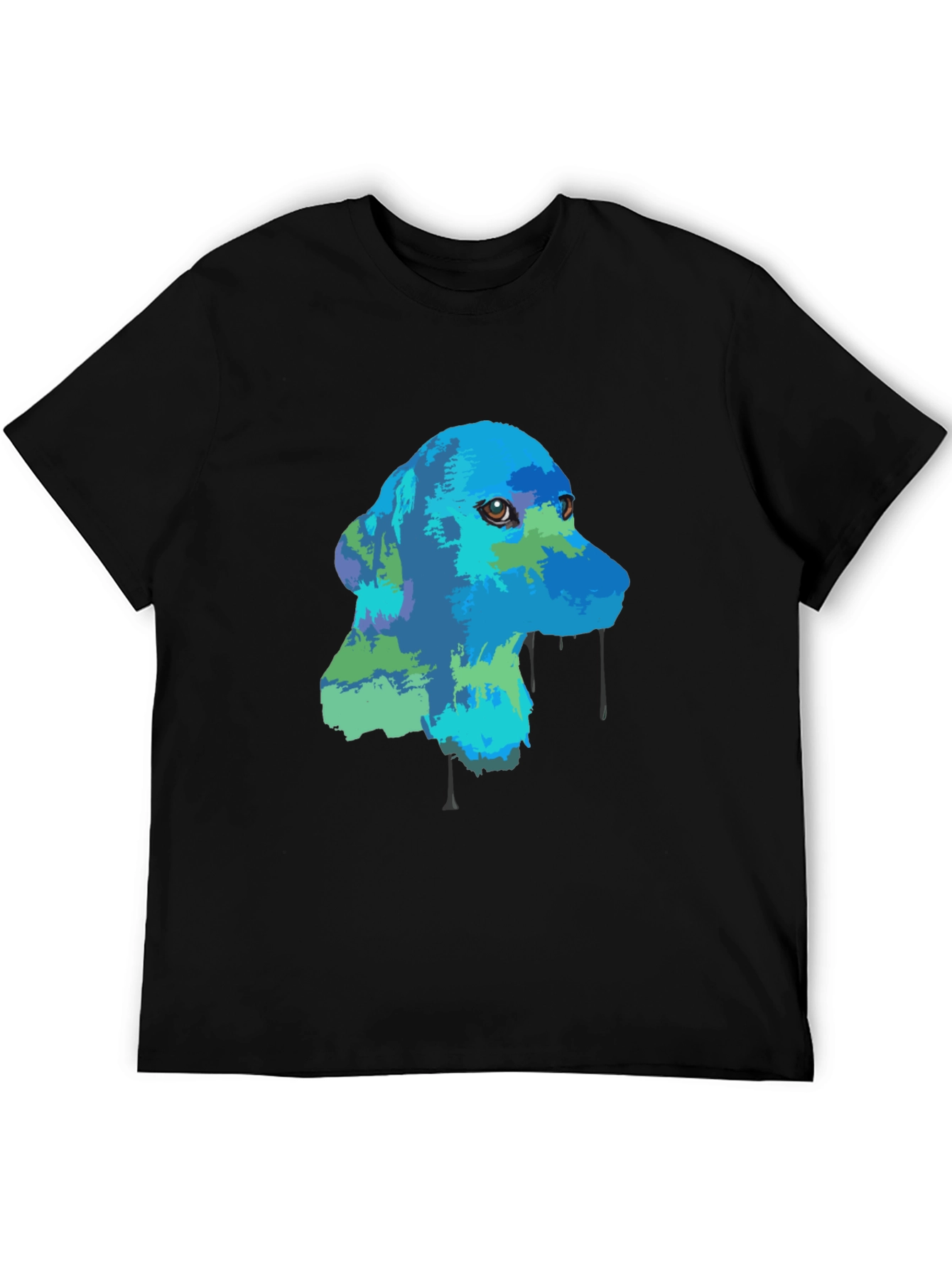 Dog Graphic T-Shirt - Artistic Design Mens Casual Wear