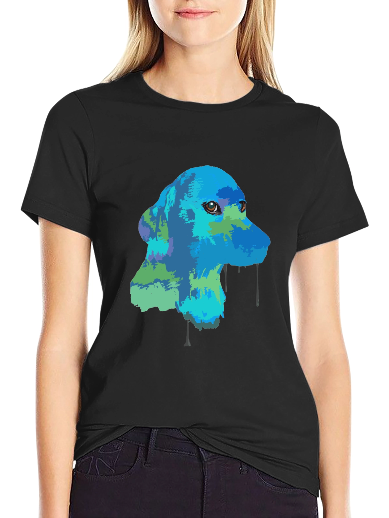 Dog Graphic T-Shirt - Artistic Design Mens Casual Wear