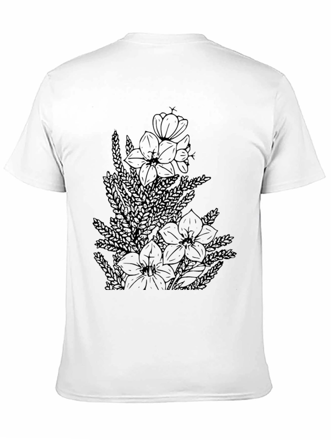 Floral Print Black Casual T-Shirt