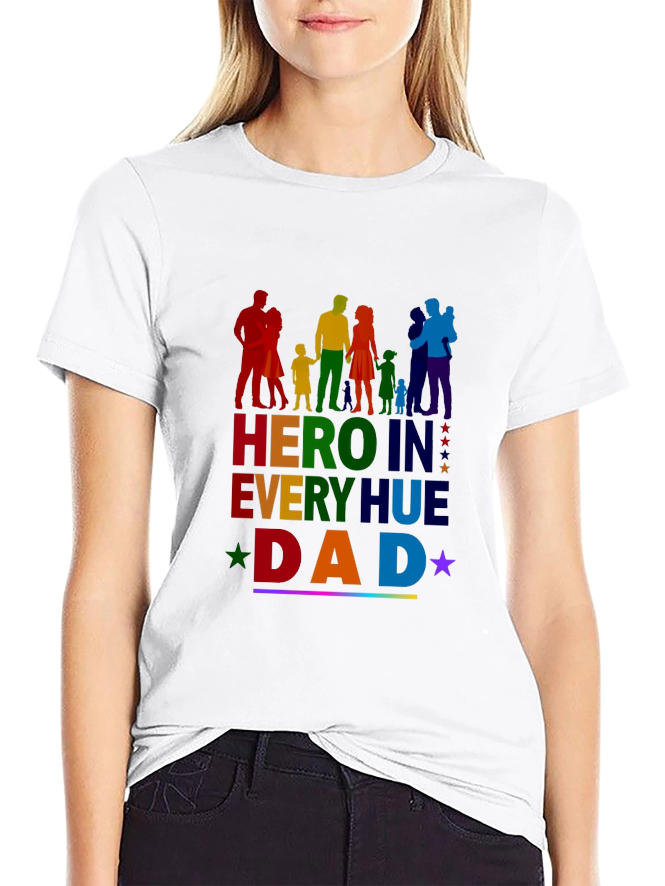 Rainbow Hero Dad T-Shirt - Pride Family Tee