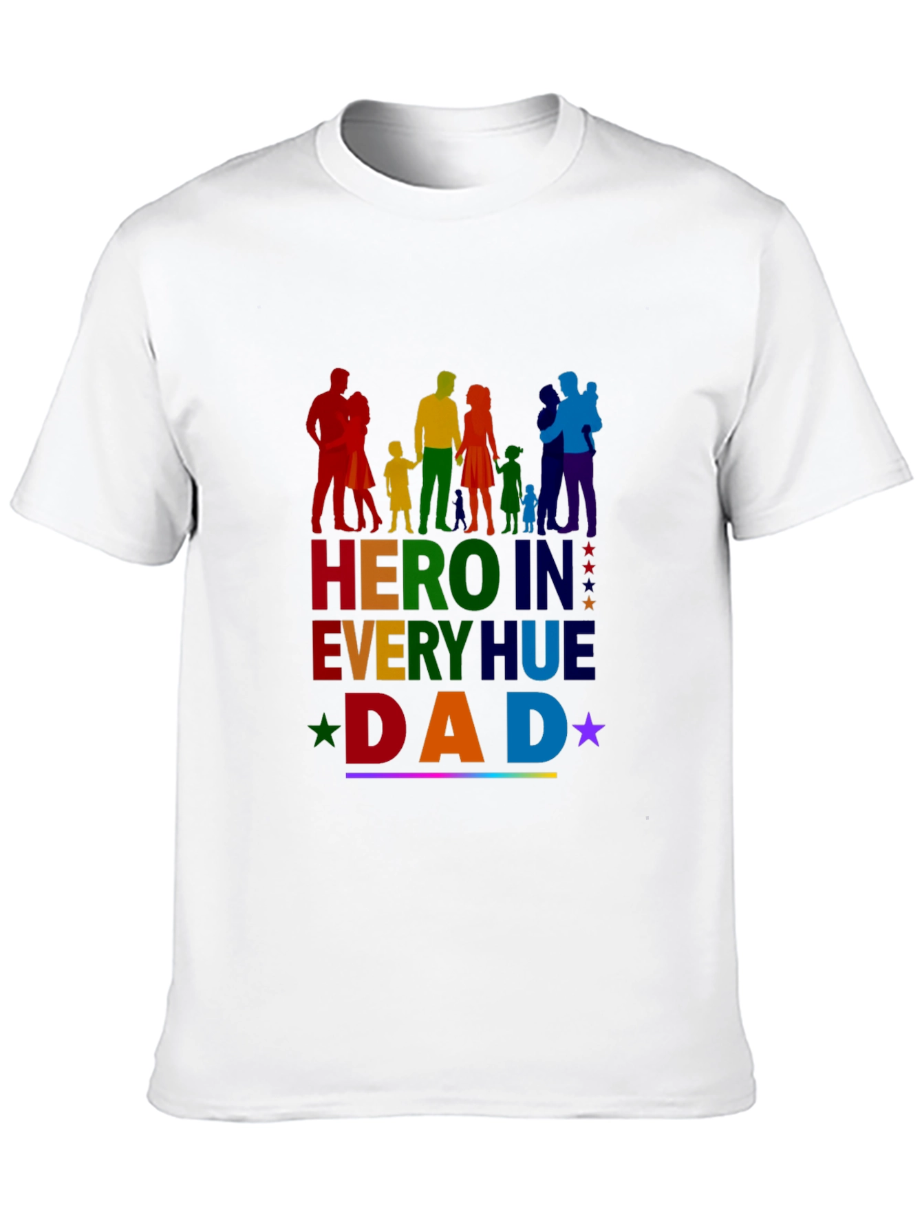 Rainbow Hero Dad T-Shirt - Pride Family Tee