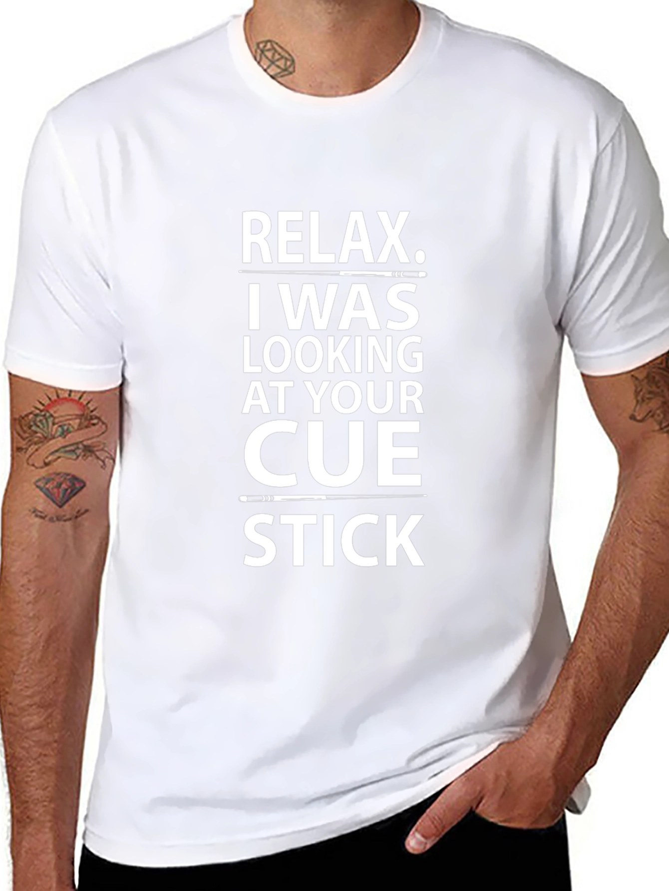 Relax Cue Stick T-Shirt - Novelty Billiards Tee
