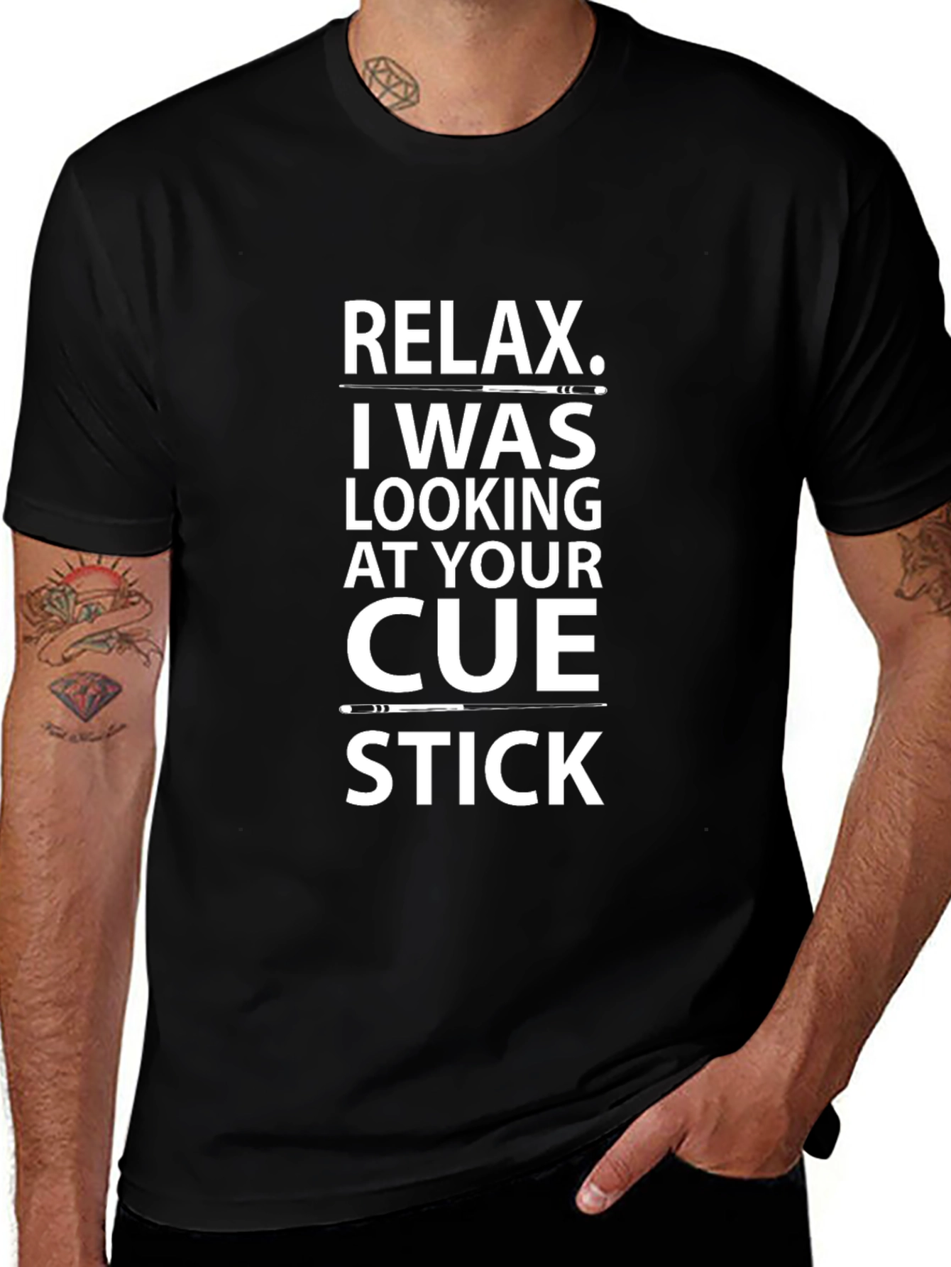 Relax Cue Stick T-Shirt - Novelty Billiards Tee