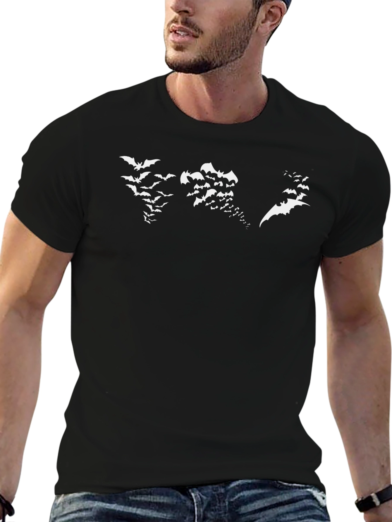 Bat Swarm Graphic Tee - Halloween Ready!