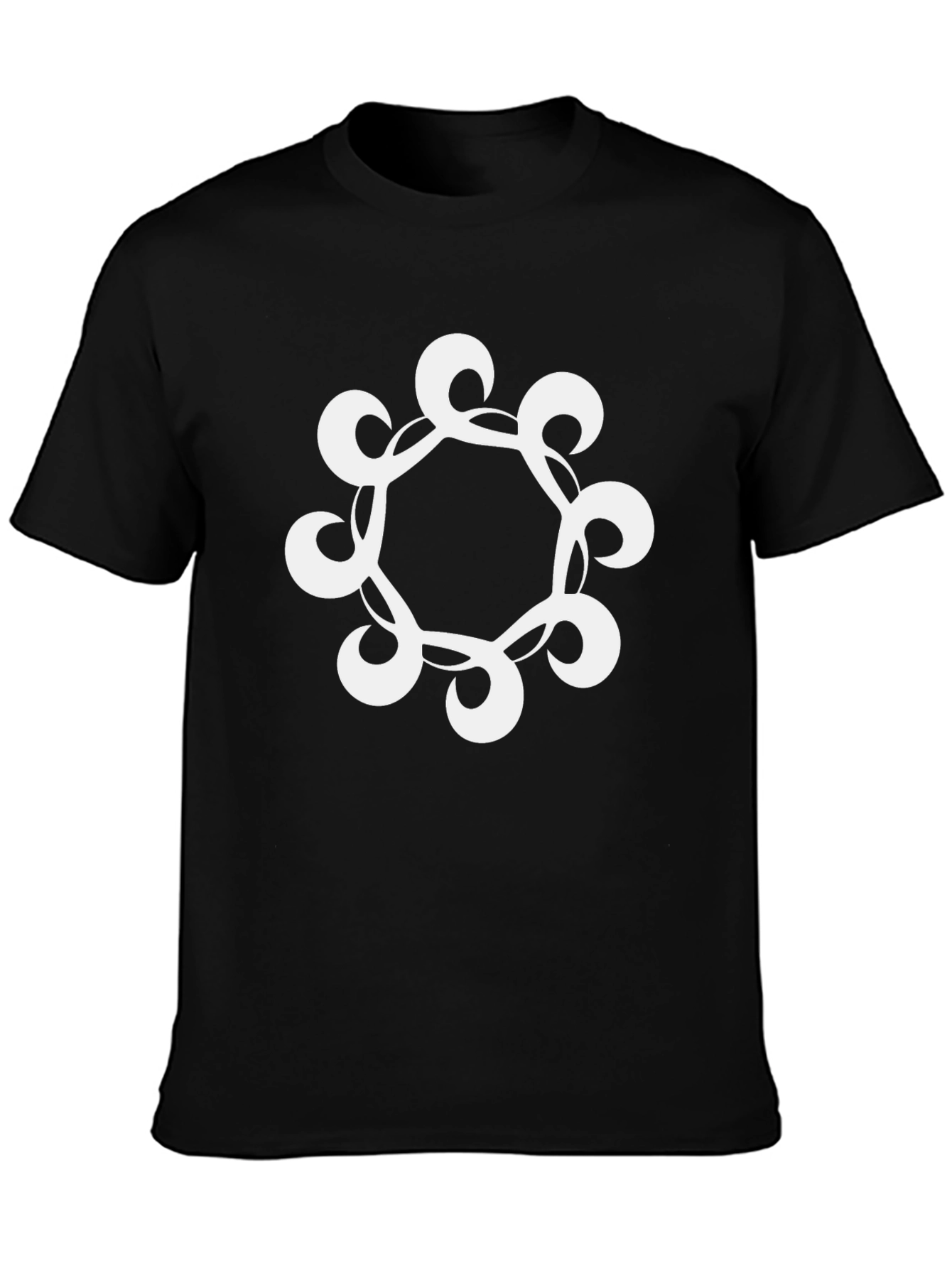Modern Graphic Print Black T-Shirt