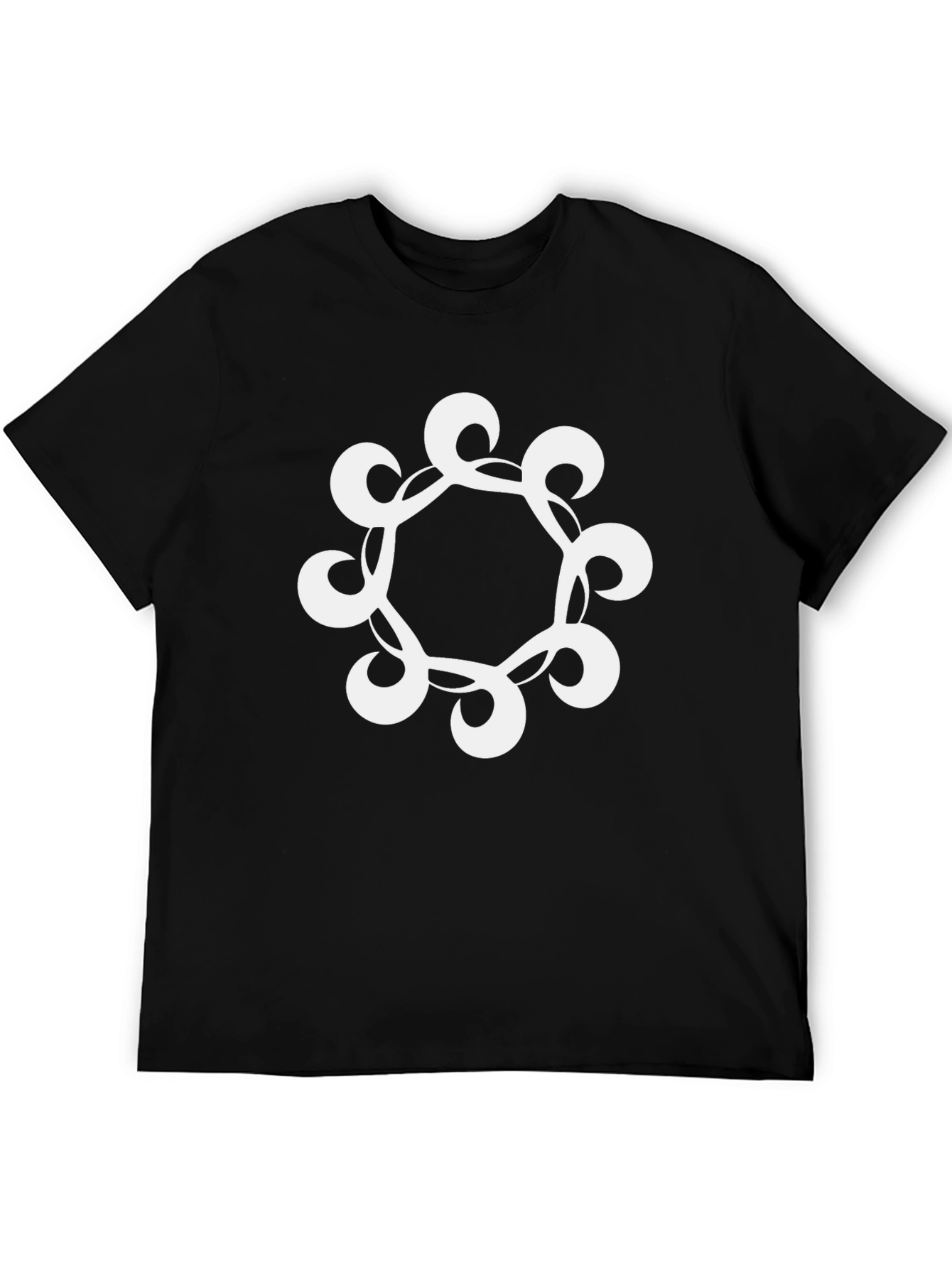 Modern Graphic Print Black T-Shirt