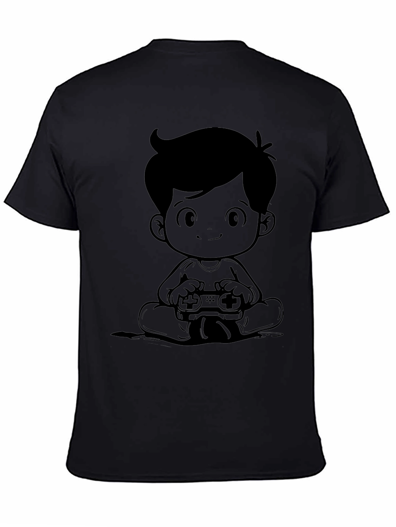 Gamer Boy Graphic Tee - Black Cotton Casual Shirt