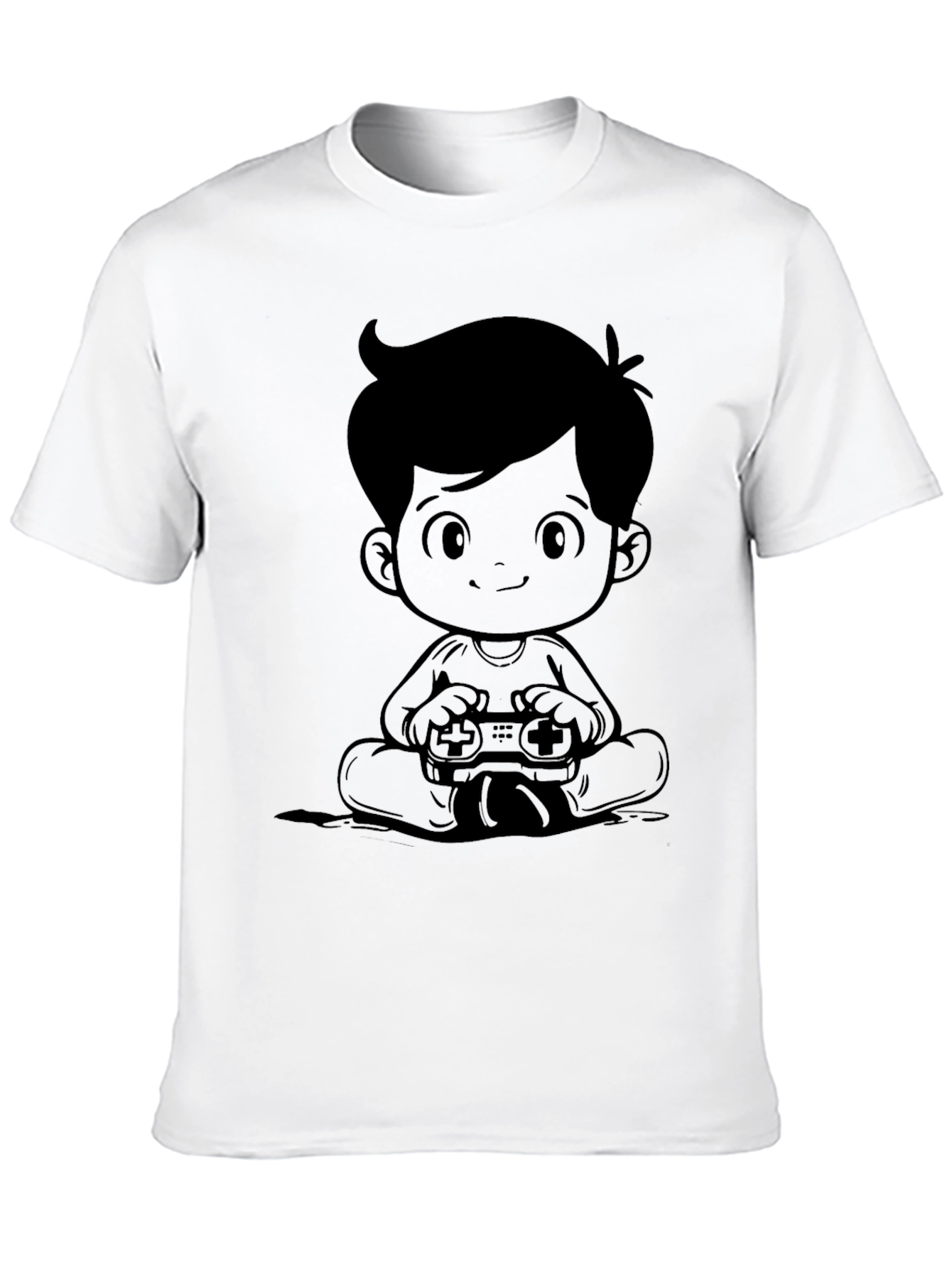 Gamer Boy Graphic Tee - Black Cotton Casual Shirt