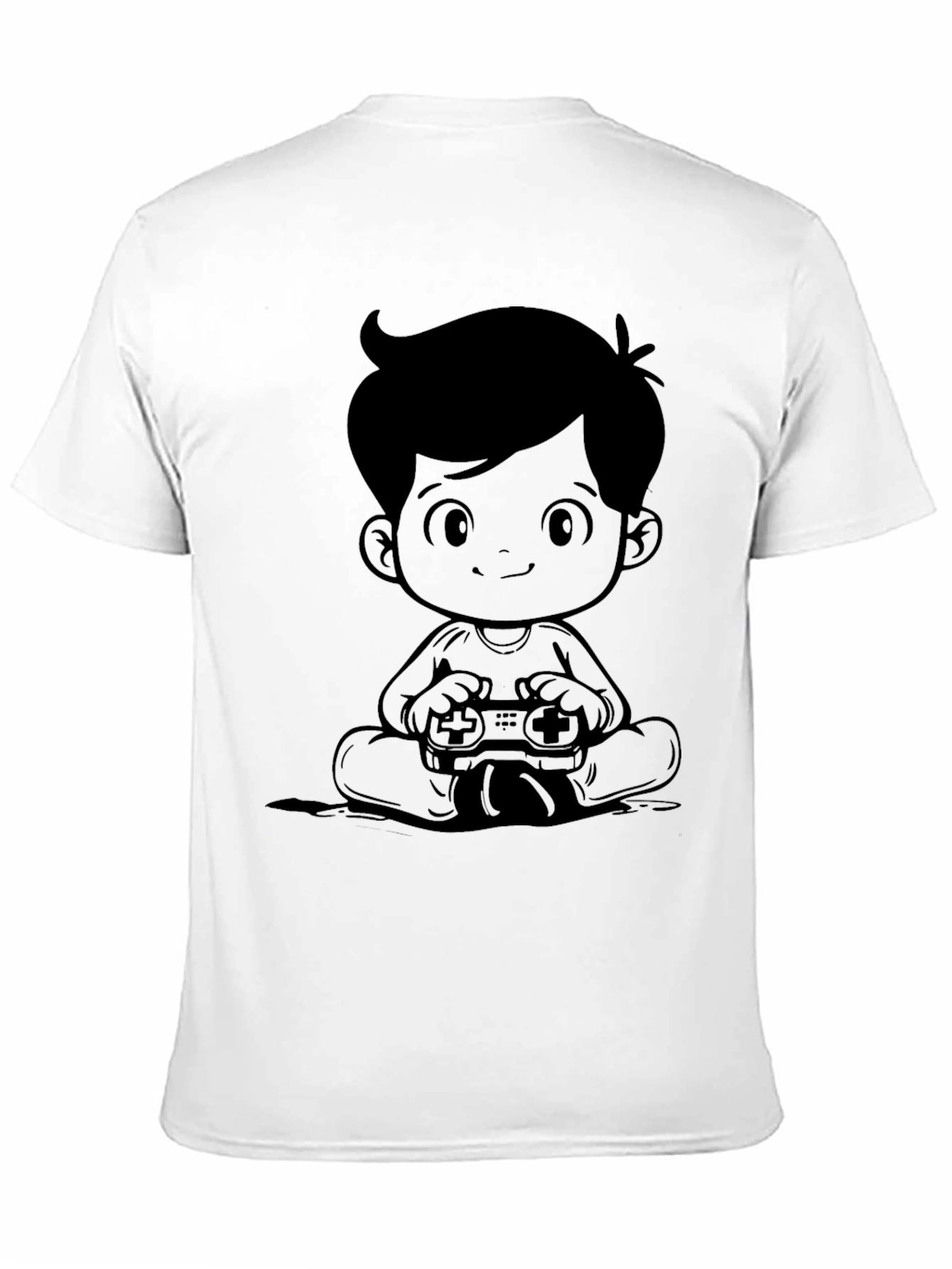 Gamer Boy Graphic Tee - Black Cotton Casual Shirt