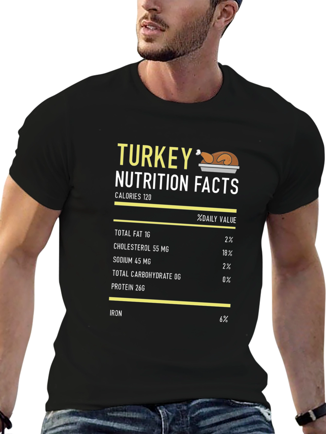 Turkey Nutrition Facts T-Shirt - Funny Thanksgiving Tee