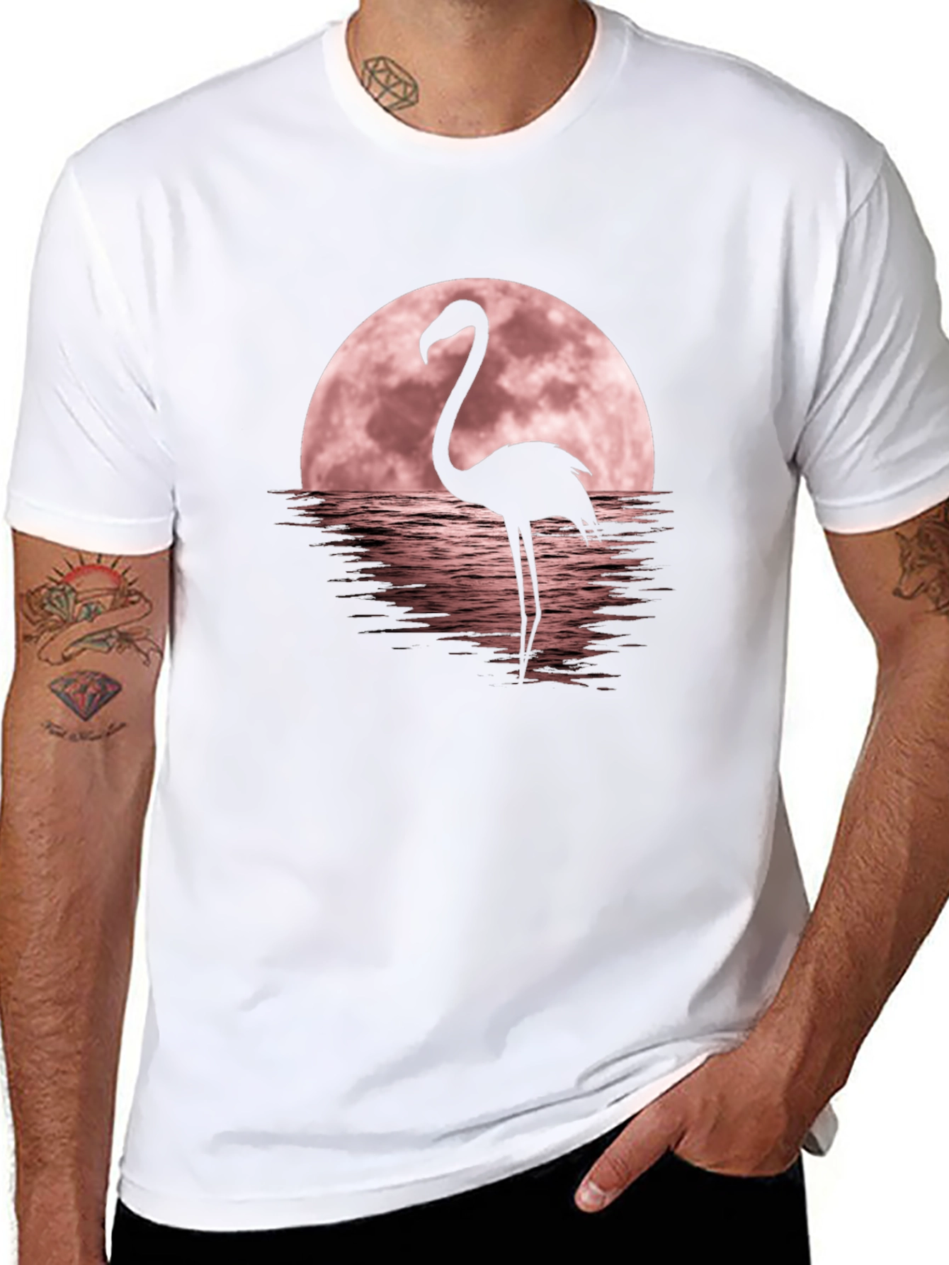 Flamingo Moon Graphic Tee - Black