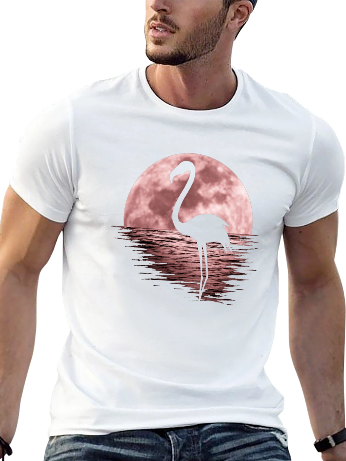 Flamingo Moon Graphic Tee - Black