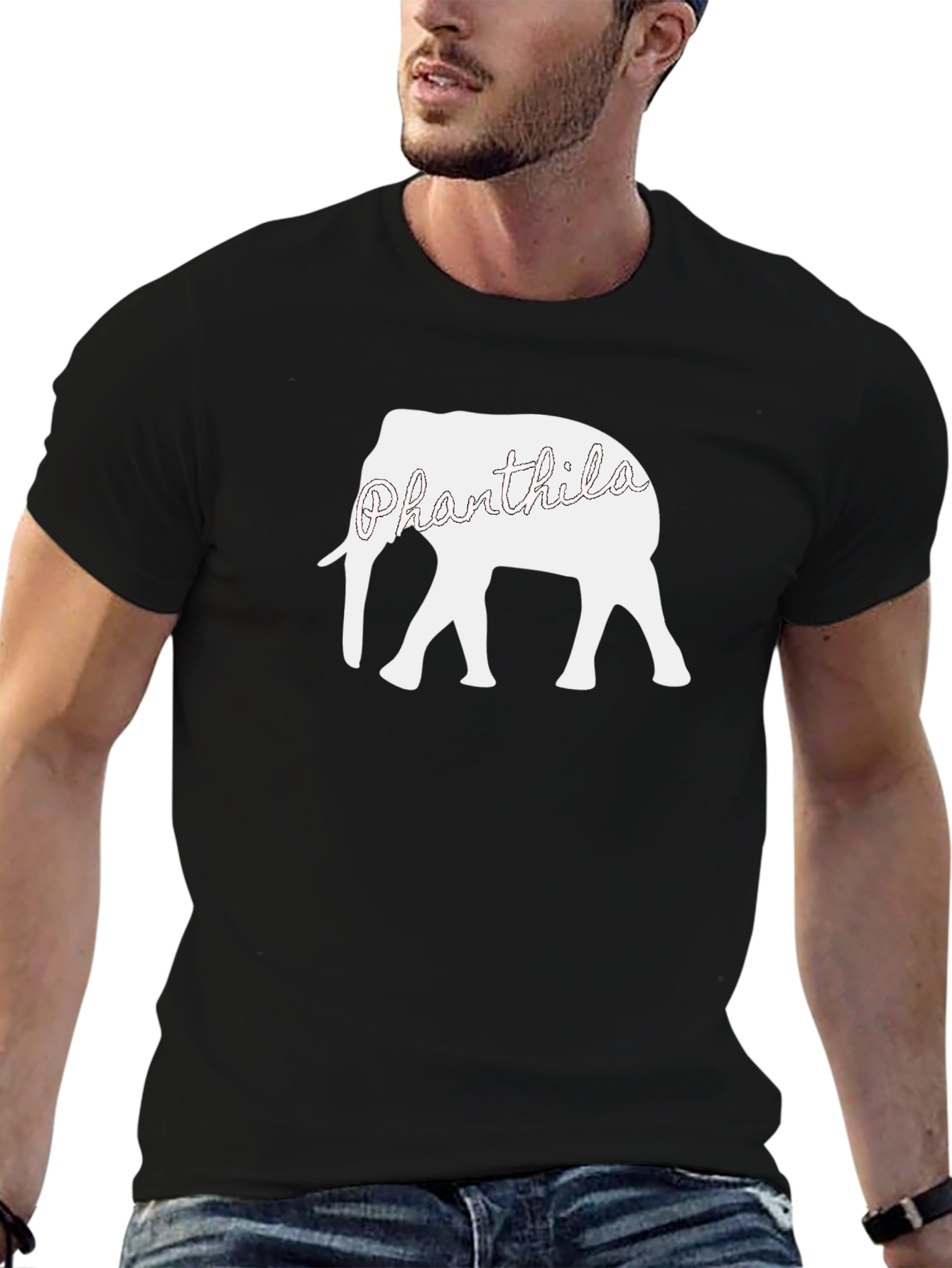 Phanthila Elephant Graphic Black Tee