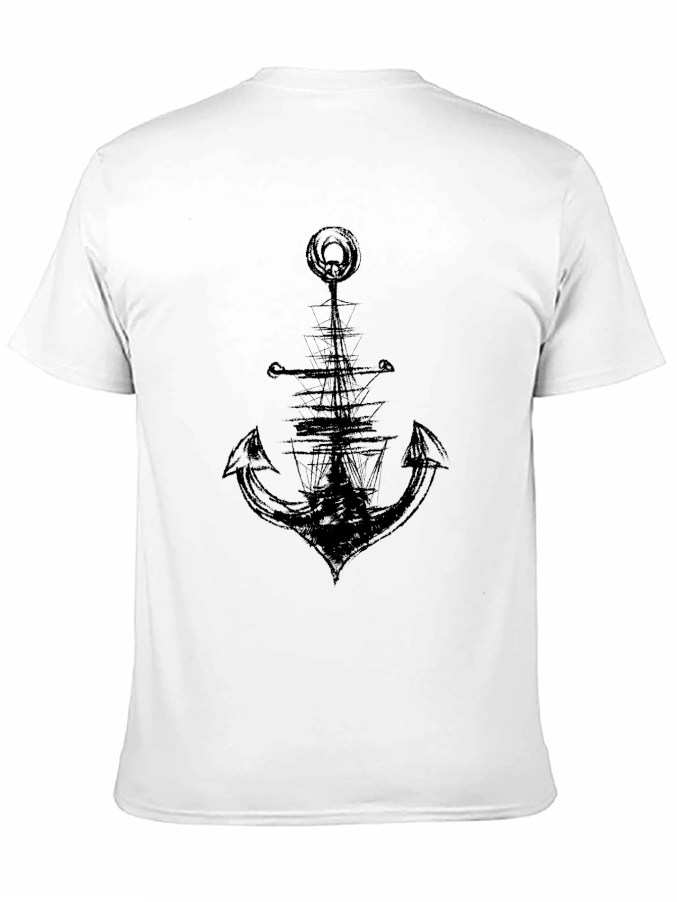 Black Anchor & Ship Graphic Tee