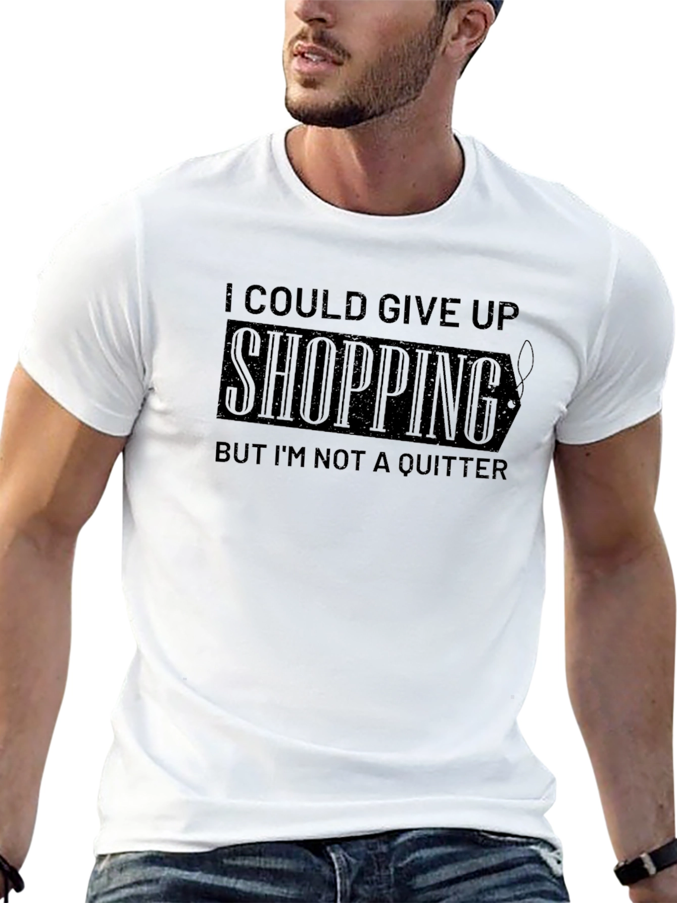 Funny Shopping Addict Black T-Shirt