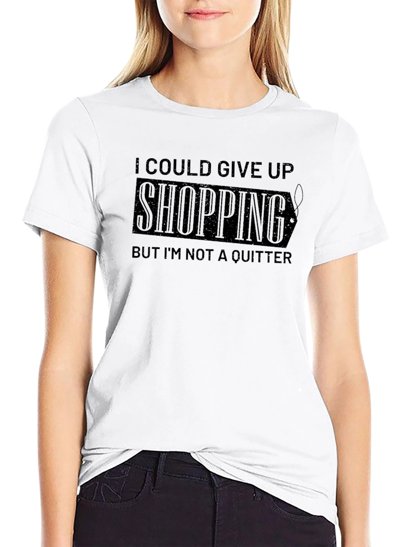 Funny Shopping Addict Black T-Shirt