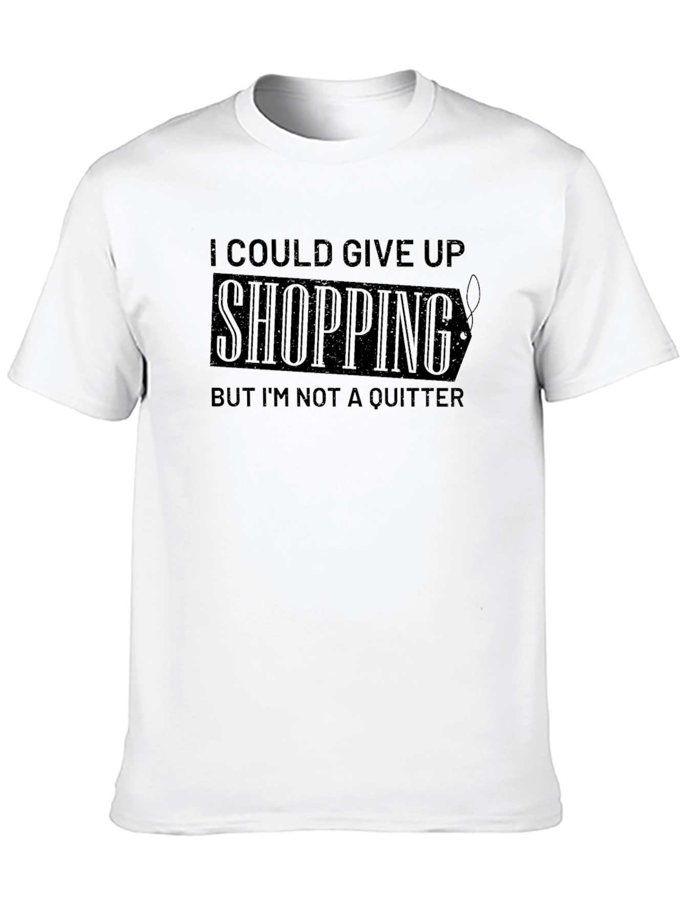 Funny Shopping Addict Black T-Shirt