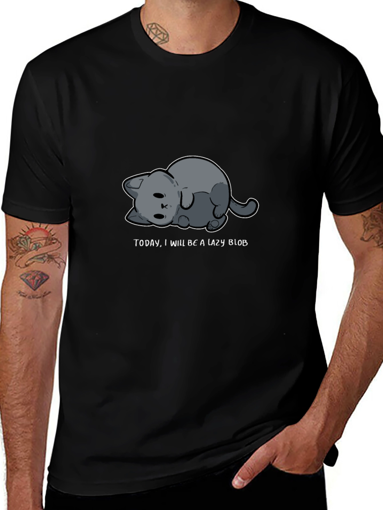 Lazy Blob Cat Tee - Relaxed Style