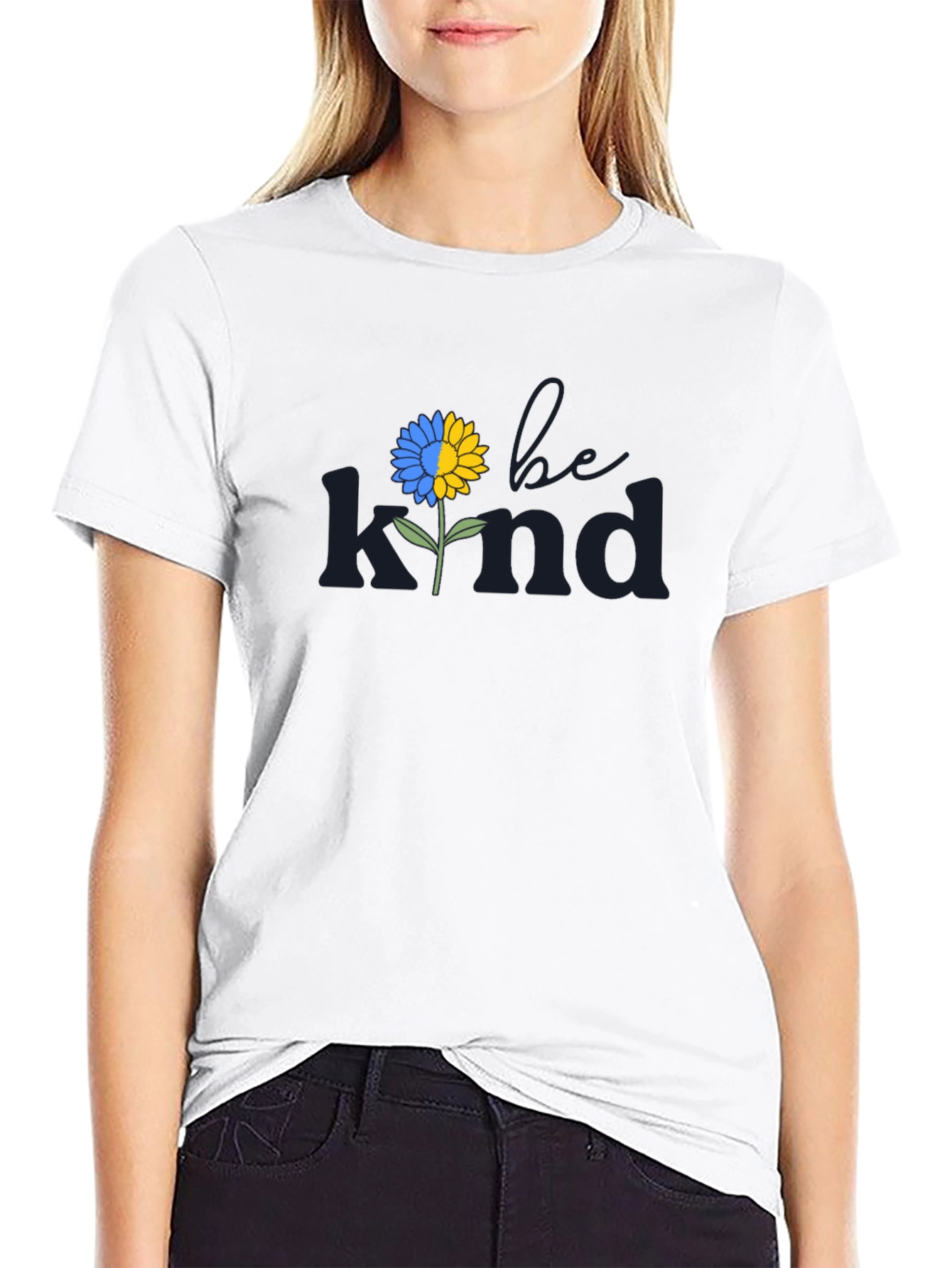 Be Kind Ukraine Flag Flower T-Shirt