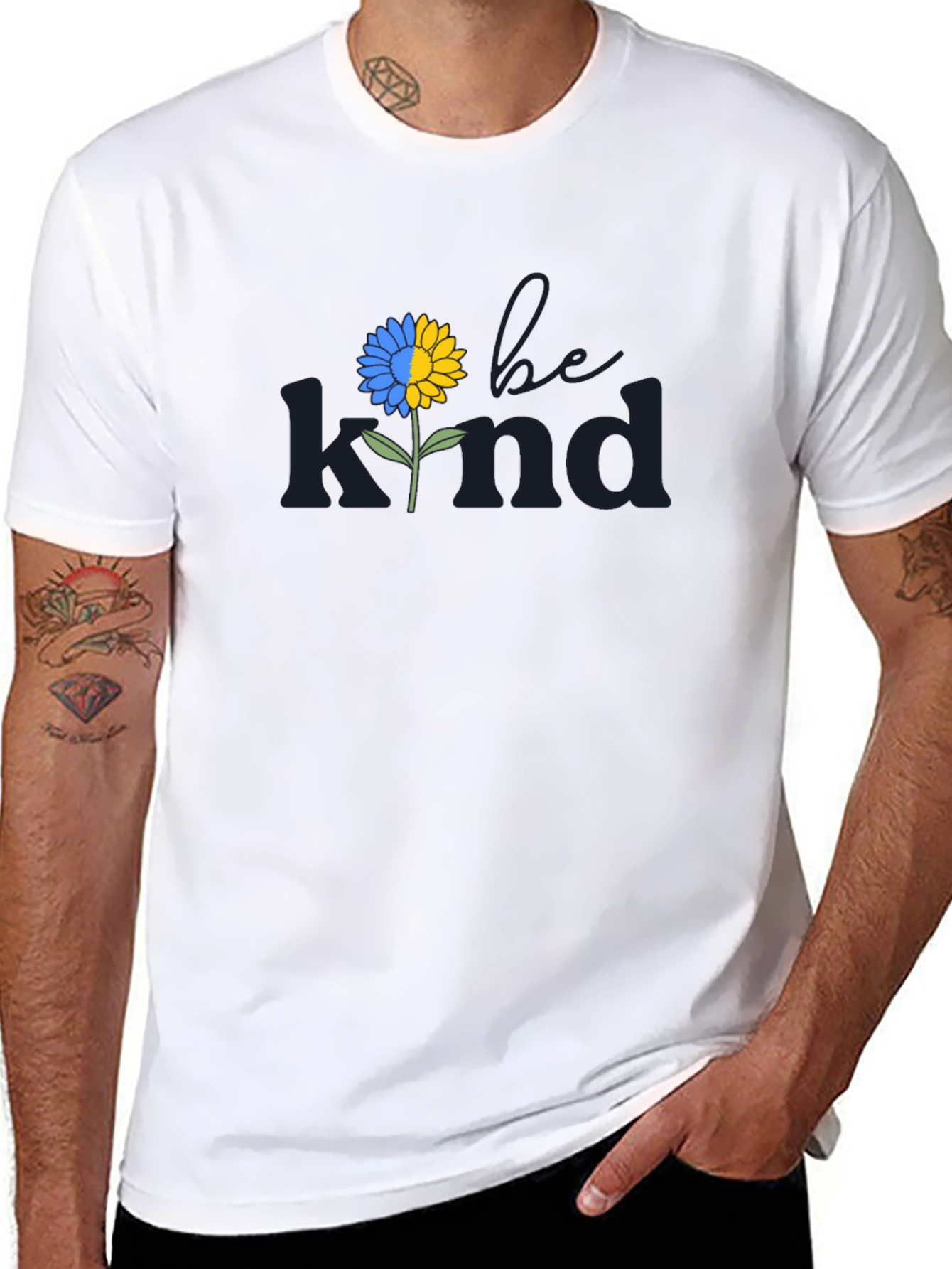 Be Kind Ukraine Flag Flower T-Shirt