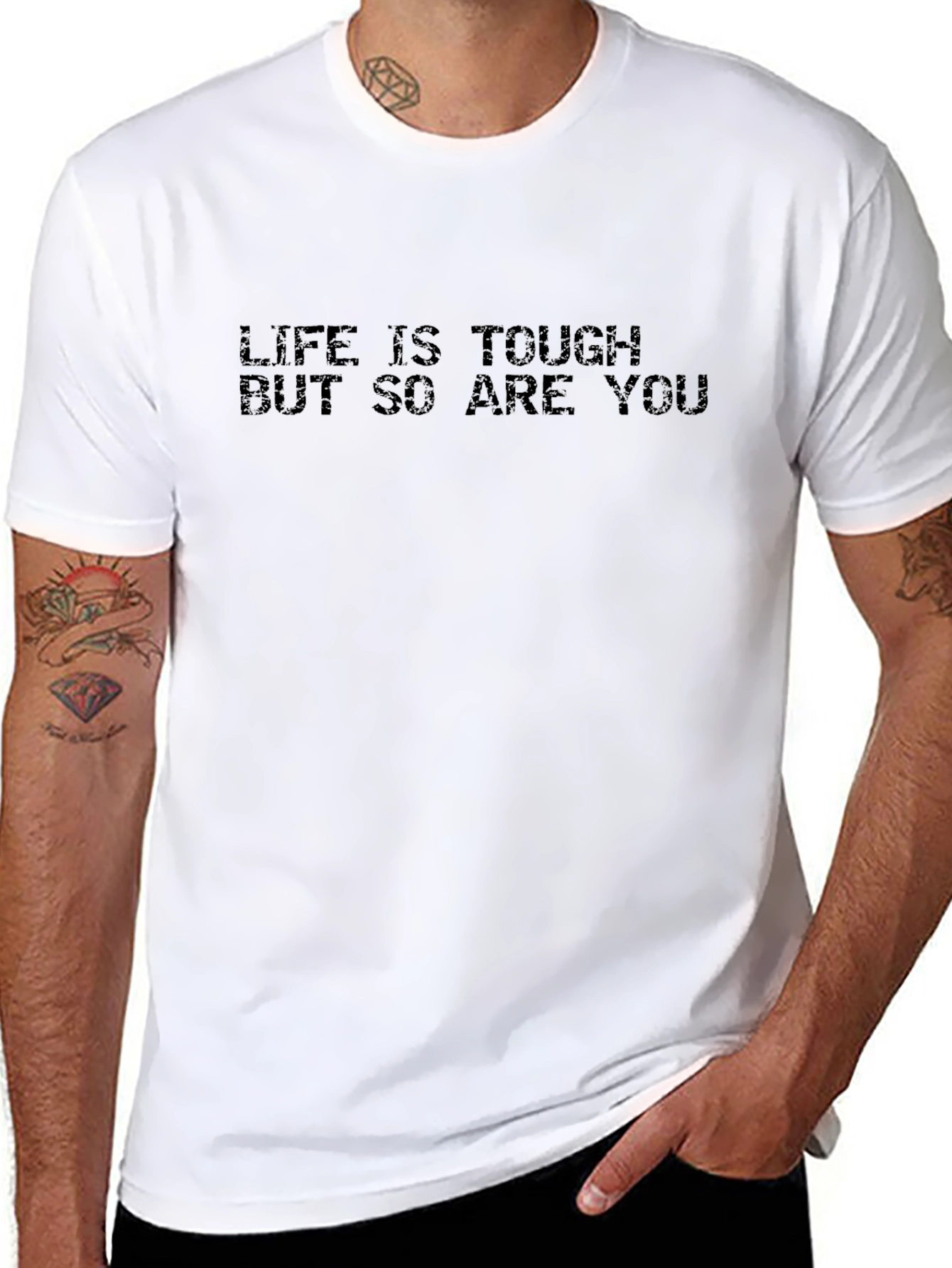 Life is Tough T-Shirt - Motivational Black Tee