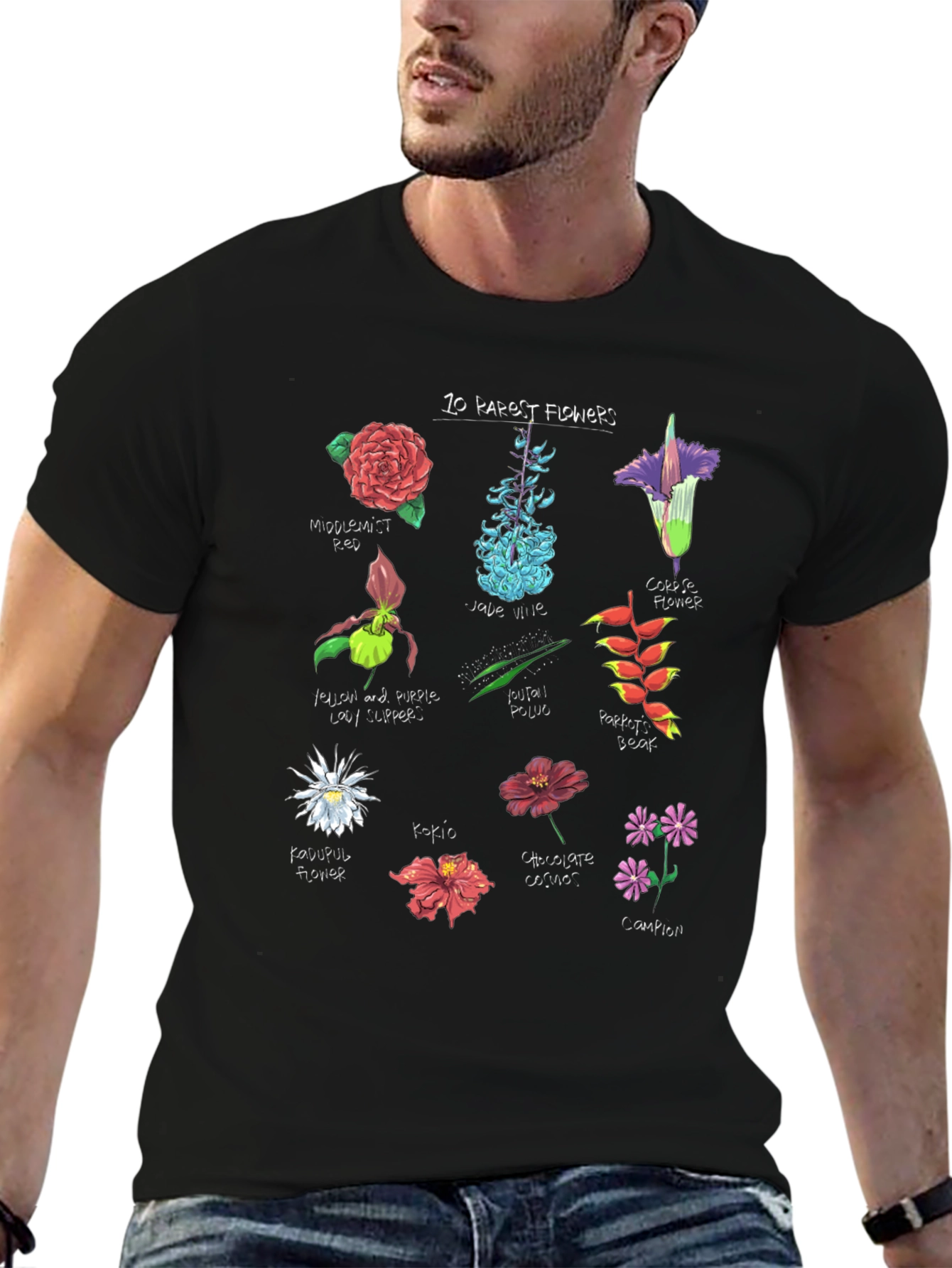 10 Rarest Flowers T-Shirt Botanical Graphic Tee