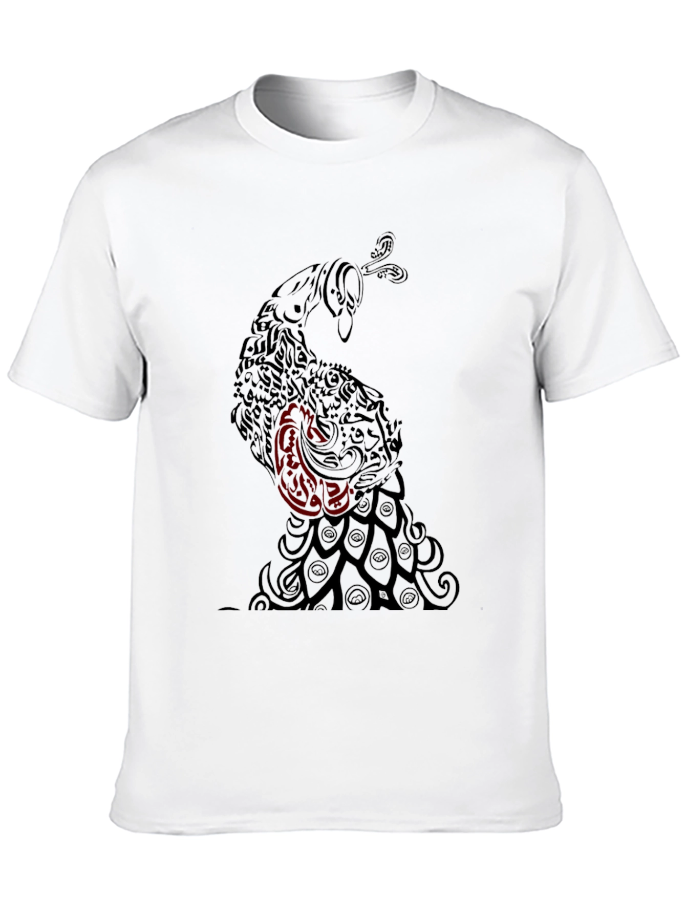 Black Peacock Graphic Tee - Stylish Mens Shirt
