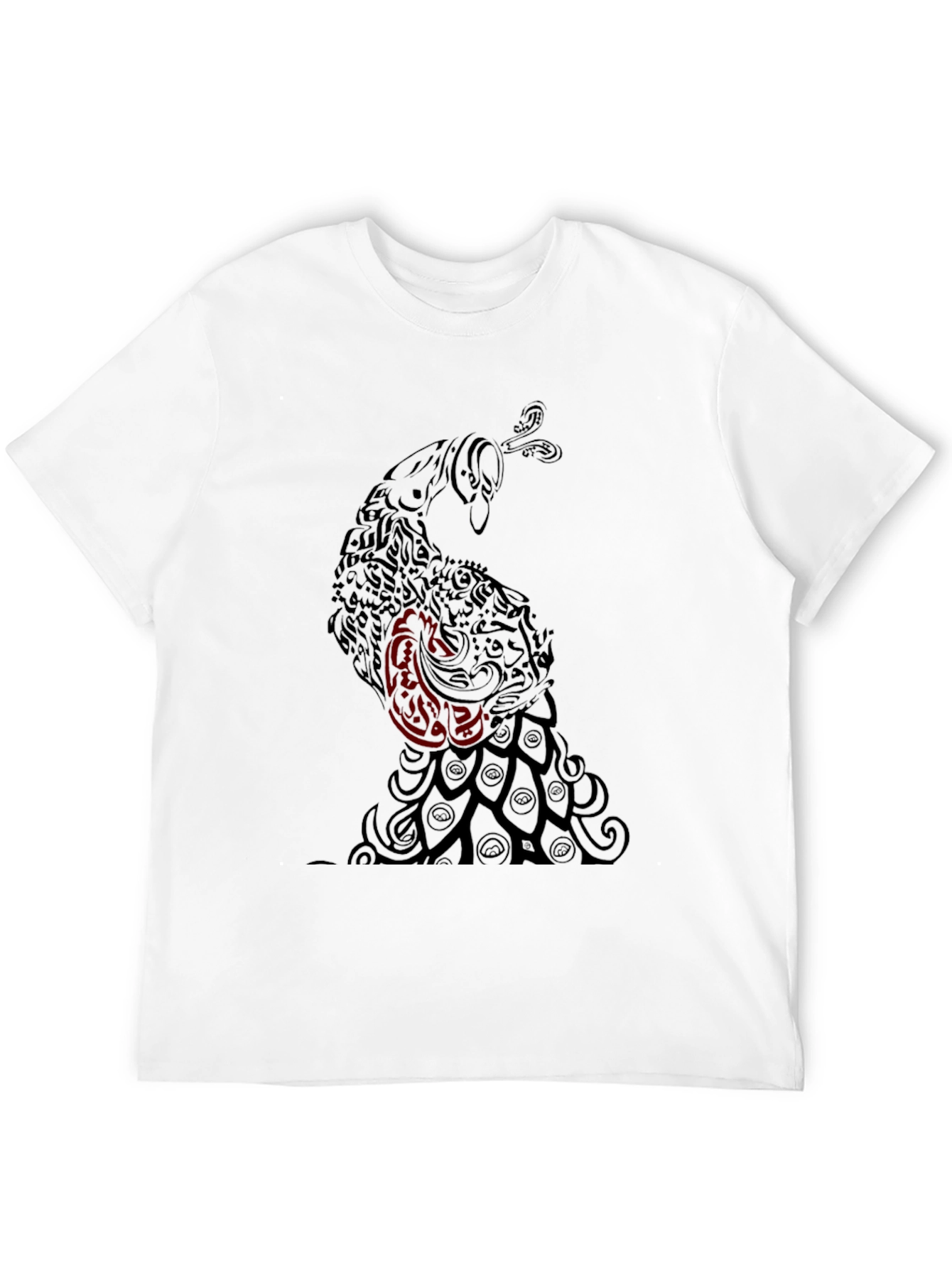 Black Peacock Graphic Tee - Stylish Mens Shirt