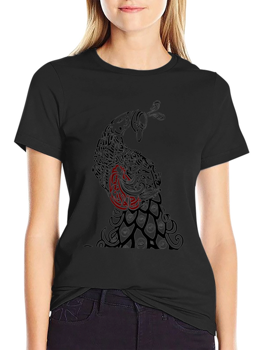Black Peacock Graphic Tee - Stylish Mens Shirt