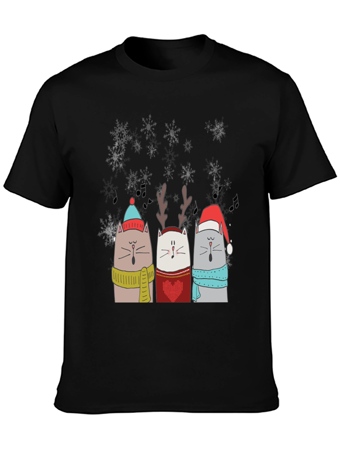 Festive Singing Cats Christmas T-Shirt