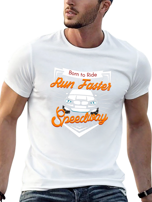 Born to Ride Run Faster Speedway Black T-Shirt