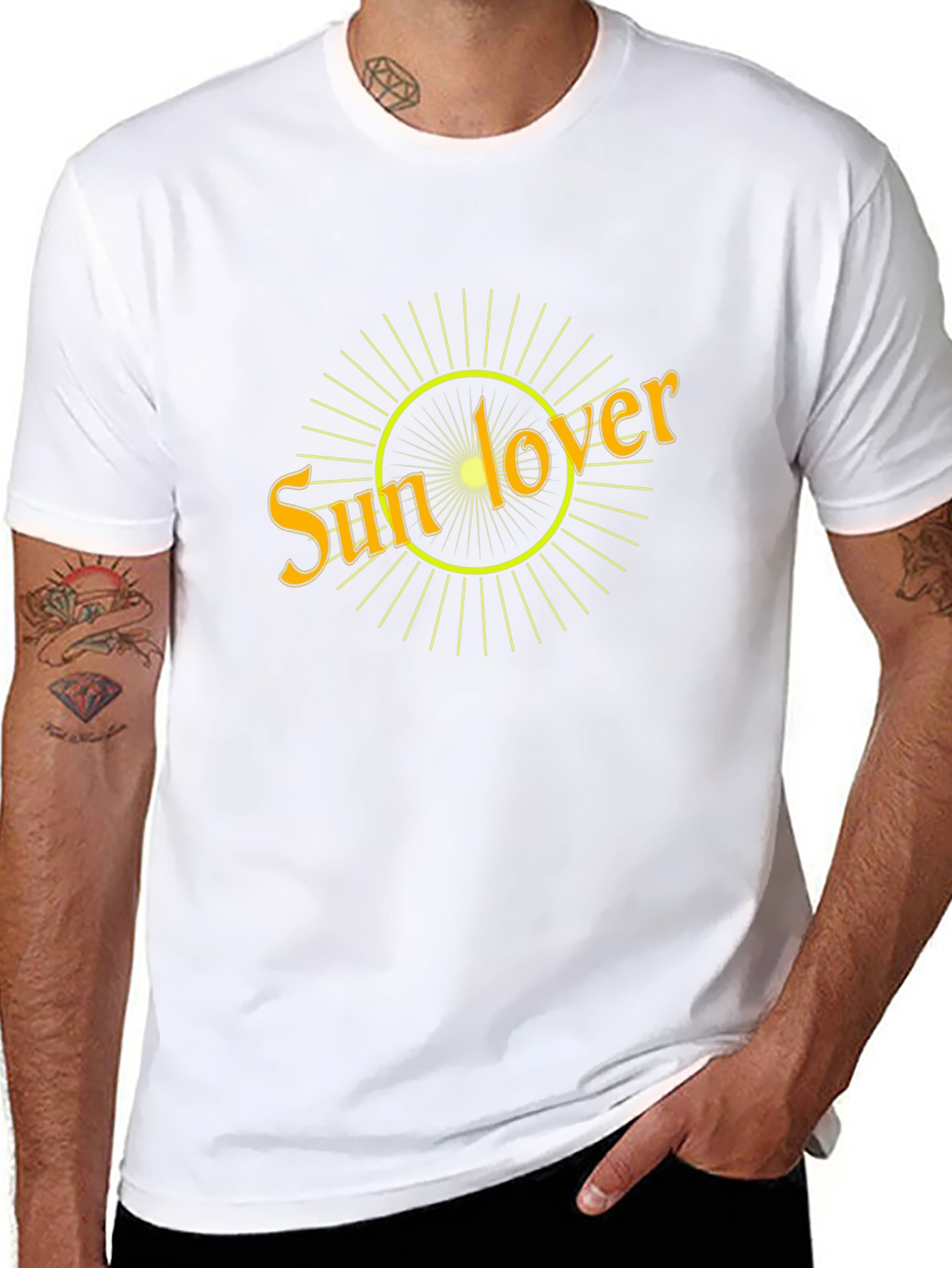 Sun Lover Graphic Tee - Black Cotton T-Shirt