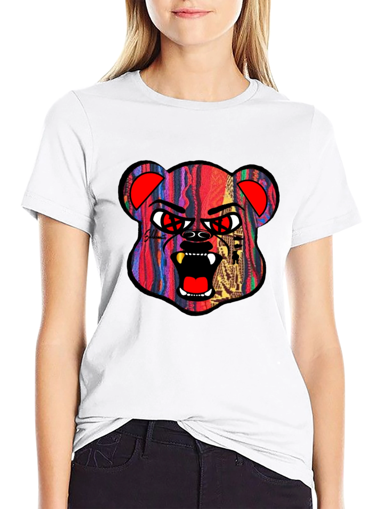 Edgy Bear Graphic Tee - Streetwear Style